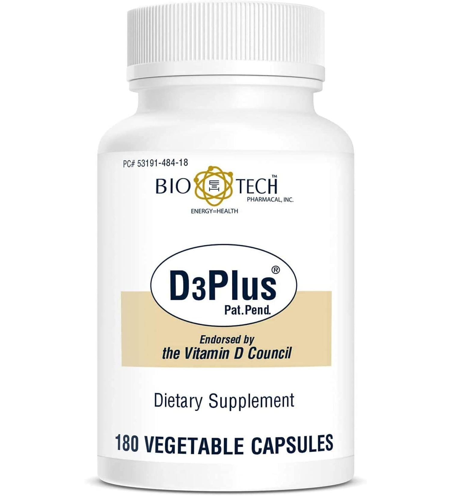 Bio-Tech Pharmacal D3 Plus (180 Count) - Essential Vitamin D3 Supplement (Pack of 1) - Buy Online on GoSupps.com