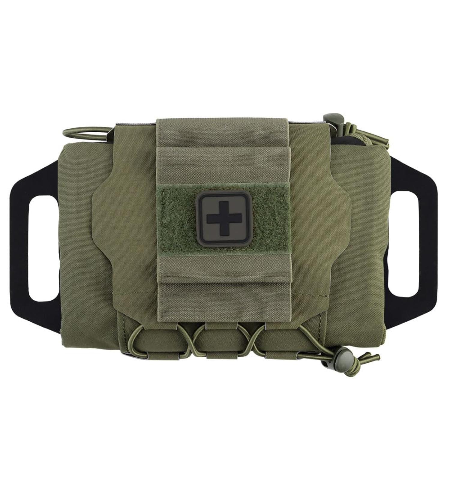Tactical Military Bag MOLLE First Aid Belt Pouch - Survival Med Roll Carrier with Hypalon Handle - Durable Two Piece System - OD Green - Buy Online on GoSupps.com