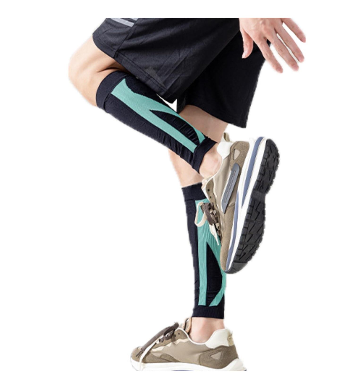 Calf Compression Sleeves for Men & Women - Pain Relief Support Leg Sleeves - Footless Socks for Running & Fitness - Medium Green - Buy Online on GoSupps.com