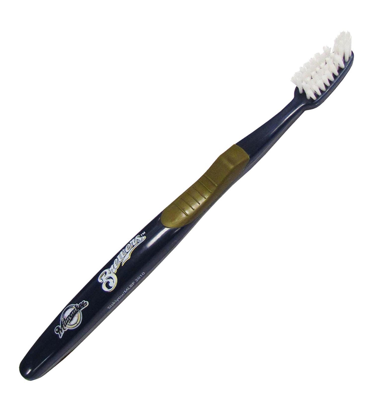 Siskiyou Sports MLB Milwaukee Brewers Toothbrush Battery Powered Rubber Grip 4.5"