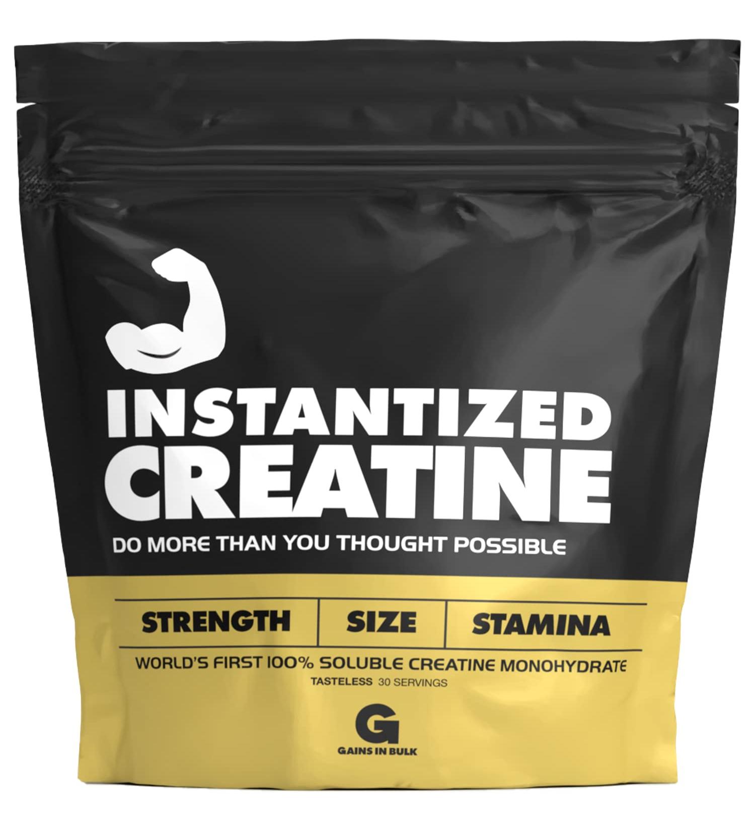 Instantized Creatine Monohydrate | 100% Soluble | Strength, Performance, Muscle Building | 30 Servings - Buy Online on GoSupps.com