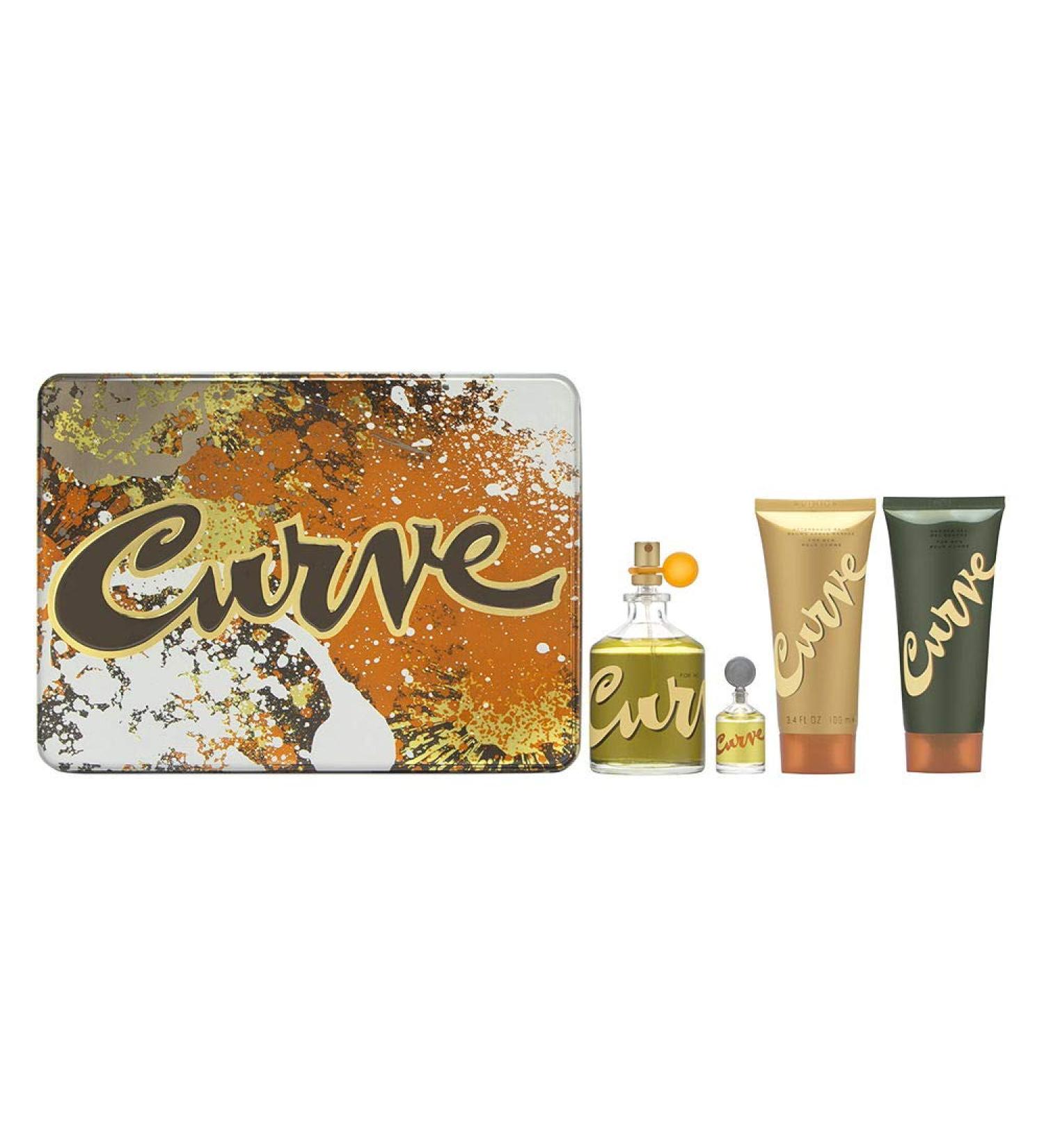 Liz Claiborne Curve for Men By 4 Pc Gift Set (Cologne Spray 4.2 Oz + Cologne Spray .25 Oz + Aftershave Balm 3.4 Oz + Shower Gel 3.4 Oz) 4count
