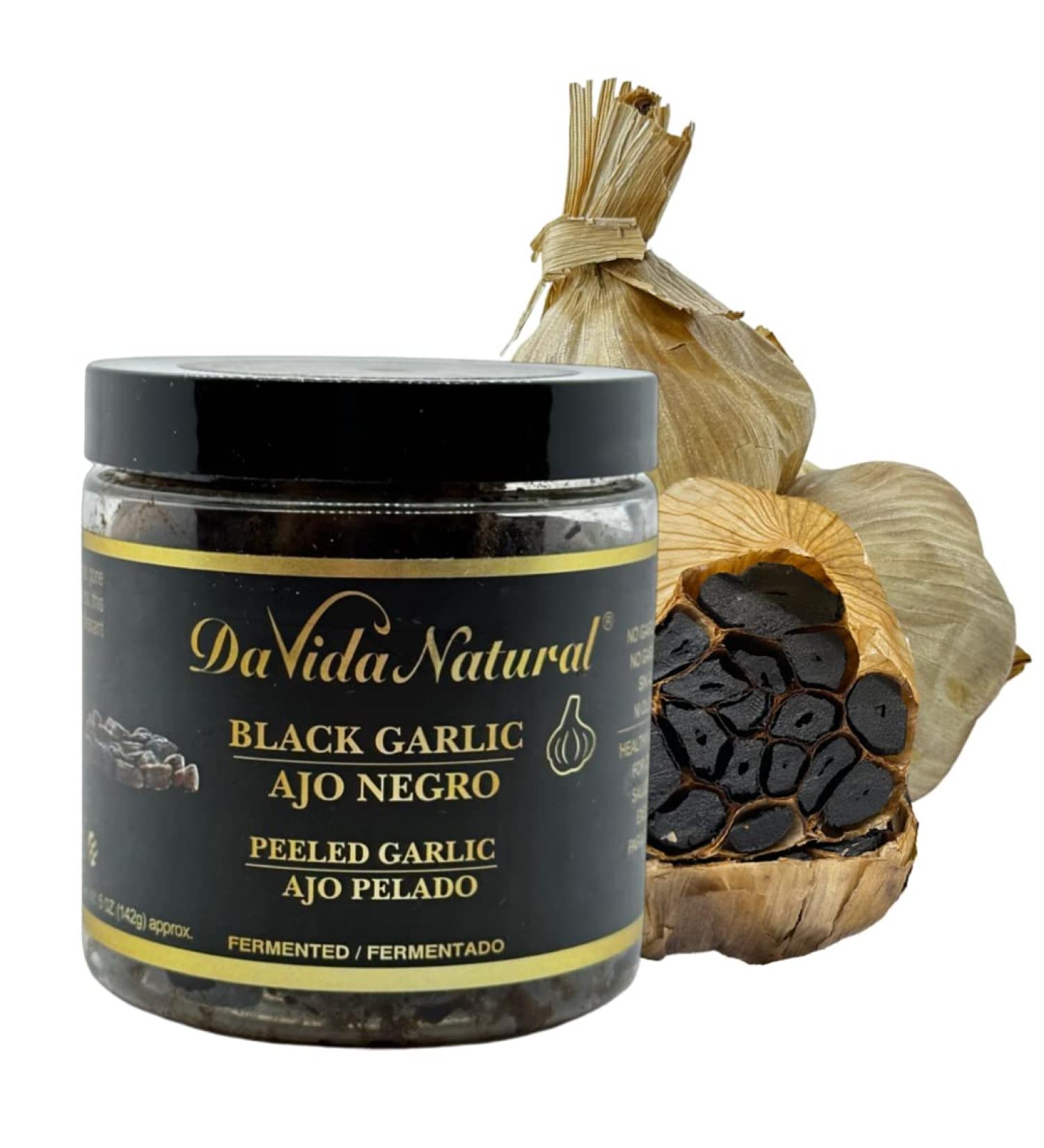Da Vida Natural Peeled black garlic/Ajo pelado "Fermented and aged in the USA" - Buy Online on GoSupps.com