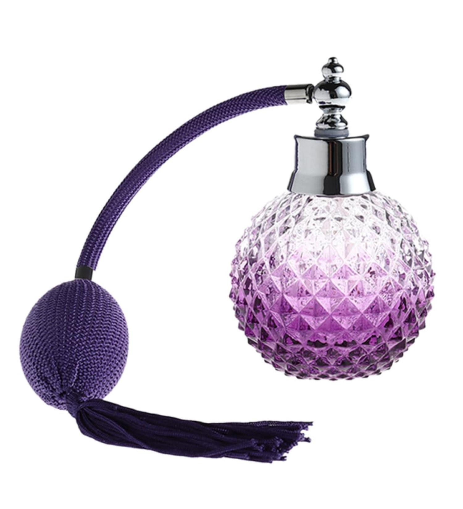 Baluue Air Bag Perfume Bottle Clear Container Vintage Style Perfume Bottle Perfume Spray Pump Travel Perfume Perfume Cosmetic Travel Containers Vintage Perfume Bottle Purple Glass 100 ml Purple - Buy Online on GoSupps.com