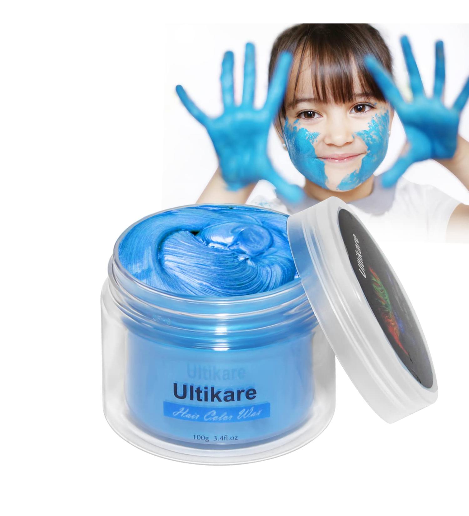 Ultikare Blue Temporary Hair Color Wax for Kids - 3.4 Fl Oz - Perfect for Girl Gifts, Parties, Cosplay, and Children's Day - Buy Online on GoSupps.com