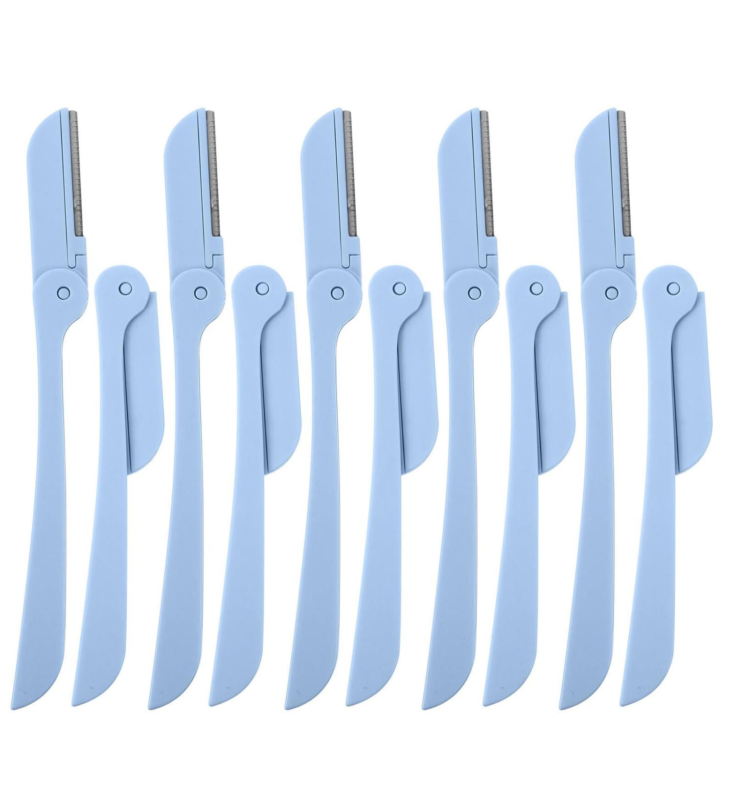 Lot de 10 Rasoirs Sourcils Pliables en Acier Inoxydable Bleu Tondeuse Sourcils Portable pour Maquillage Outil de Pr cision pour Visage L vres et Contour du Maillot - Buy Online on GoSupps.com