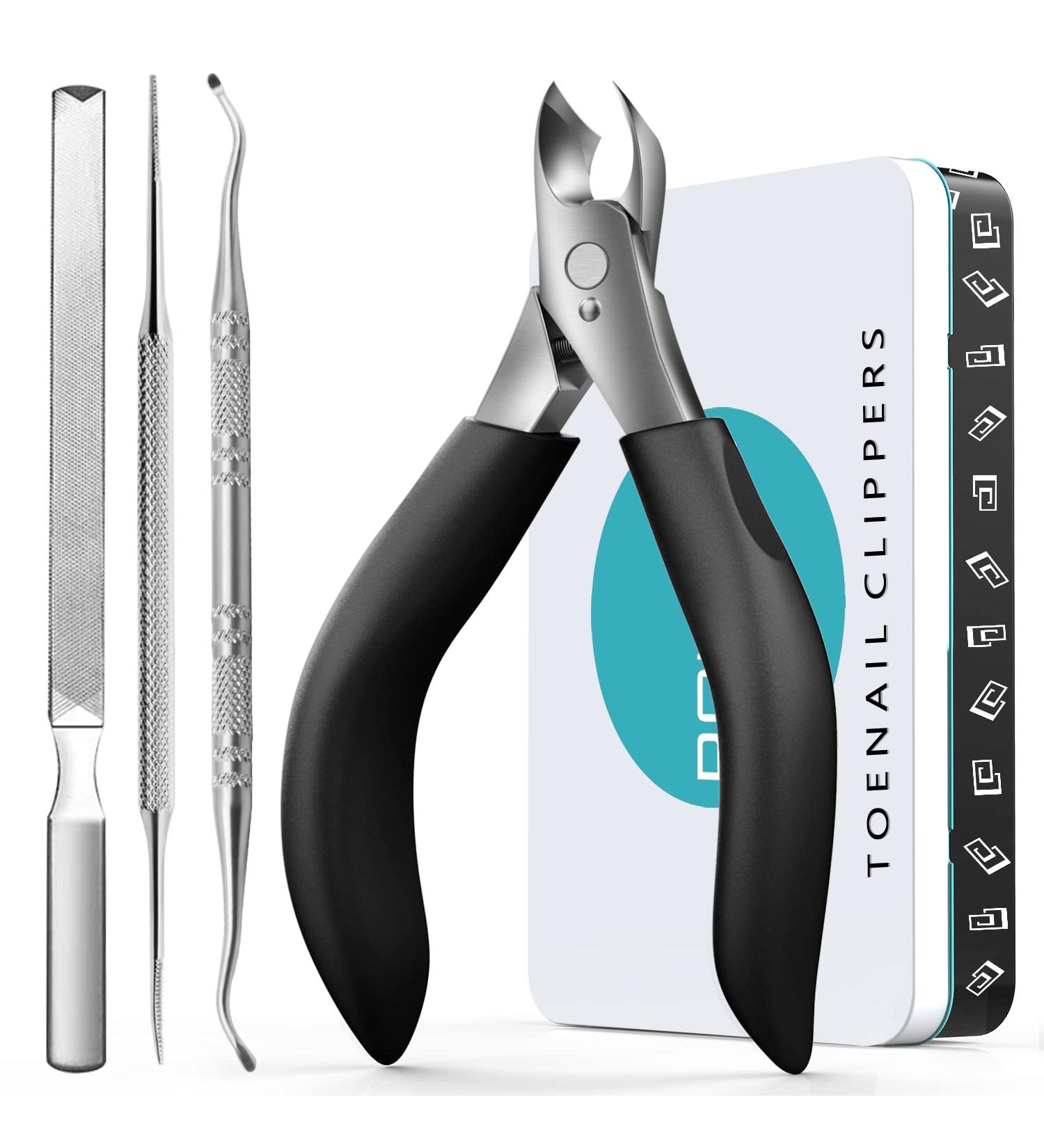 Professional Toenail Clippers Set for Thick Nails - Heavy Duty Large Nail Scissors for Men & Women - Long Handle Safety Design - Ideal for Elderly and Ingrown Nails - RONAVO Thick Nails Kit - Buy Online on GoSupps.com