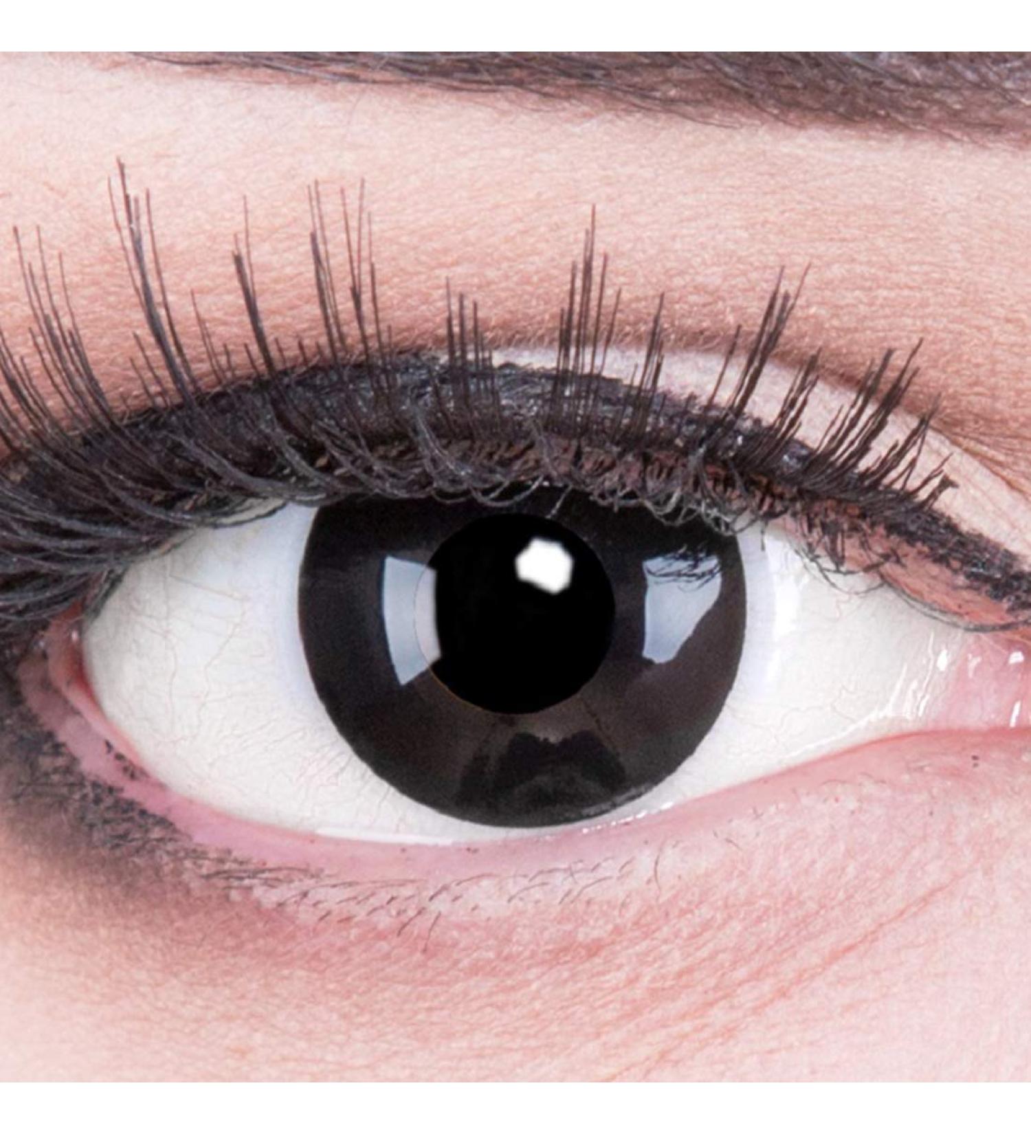 Buy Funnylens Black Out Contact Lenses - Crazy Fun Colored Lenses (-5.00 Strength) with Free Container for Halloween & Carnival - Buy Online on GoSupps.com