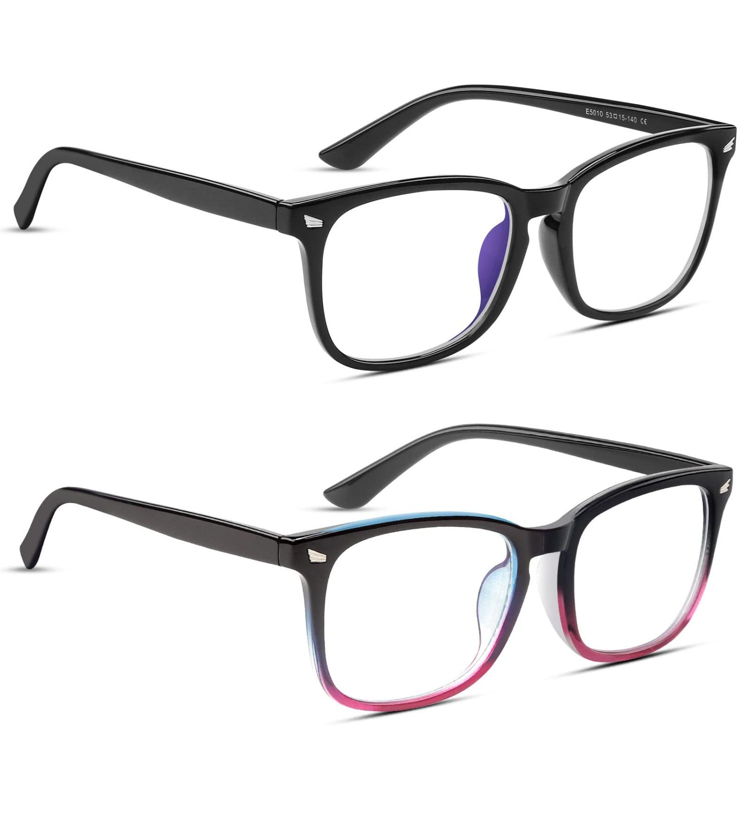 COOLOO Blue Light Blocking Gaming Glasses - Anti Glare, Headache & Eye Strain Relief with Blue Light Filter | Super Light Weight & Stylish Design - 12-black+black Red - Buy Online on GoSupps.com
