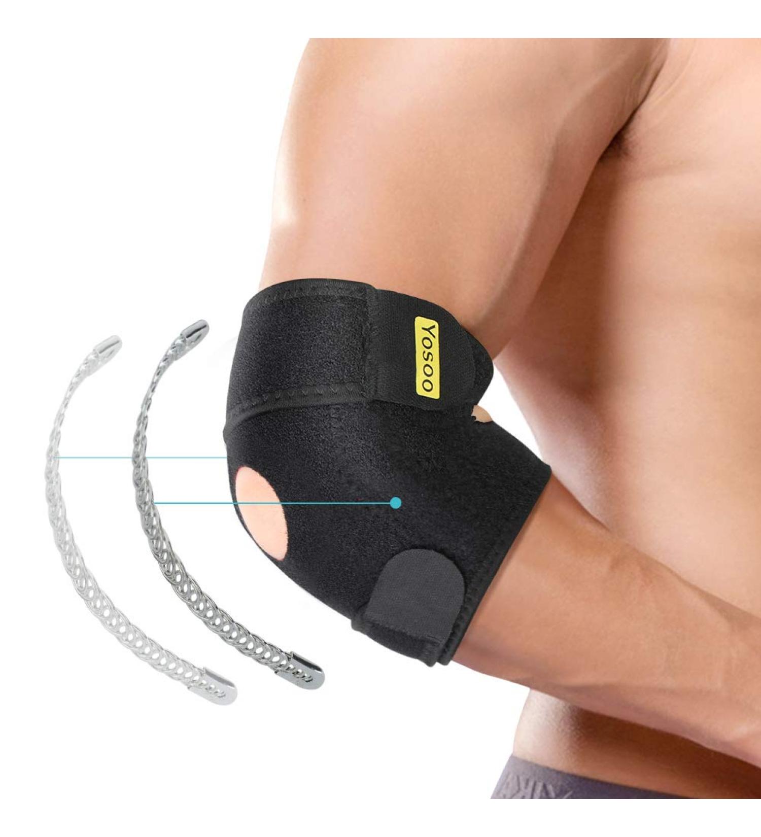 Tendonitis Elbow Brace with Two Stabilizers Neoprene Elbow Support Brace for Arm Protection Elbow Support - Buy Online on GoSupps.com