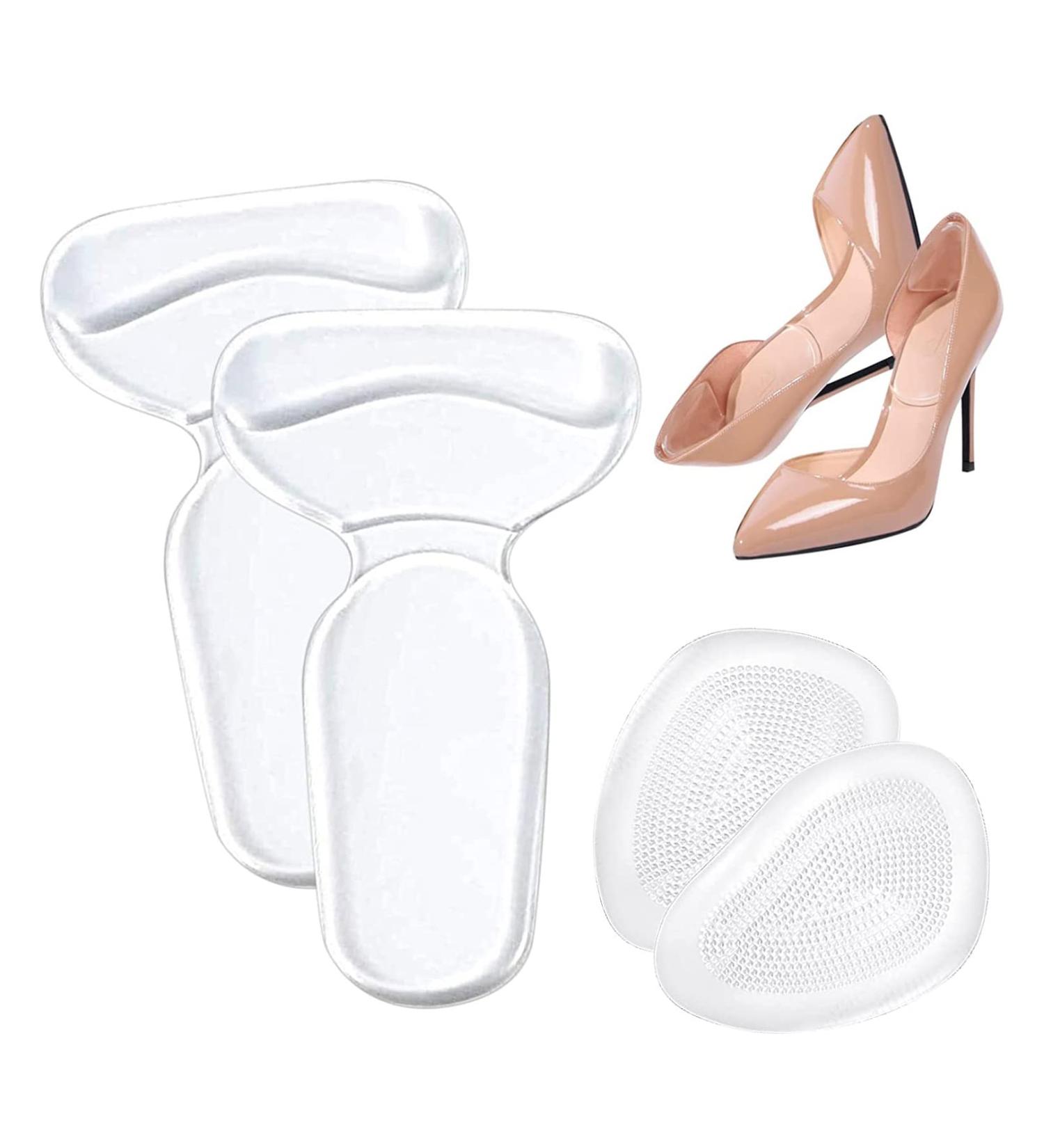 Women's Heel Grips & Metatarsal Pads - 2 Pairs Gel Shoe Inserts for High Heels - Forefoot Pain Relief - Buy Online on GoSupps.com