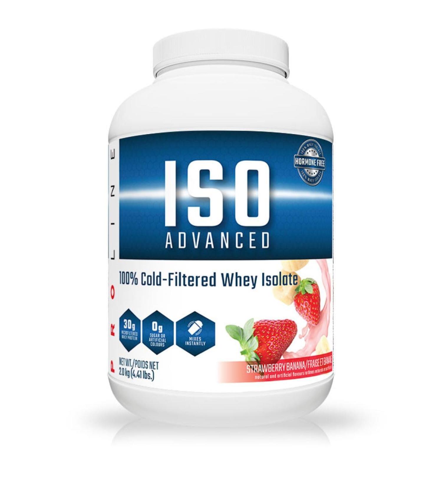 Pro Line Iso Advanced Whey Protein Isolate | 30 Grams Microfiltered Whey Isolate Protein | Sugar Free Low Fat Low Lactose Soy Free Whey Protein Powder (4.4LB Strawberry Banana) Strawberry Banana 4.4LB - Buy Online on GoSupps.com