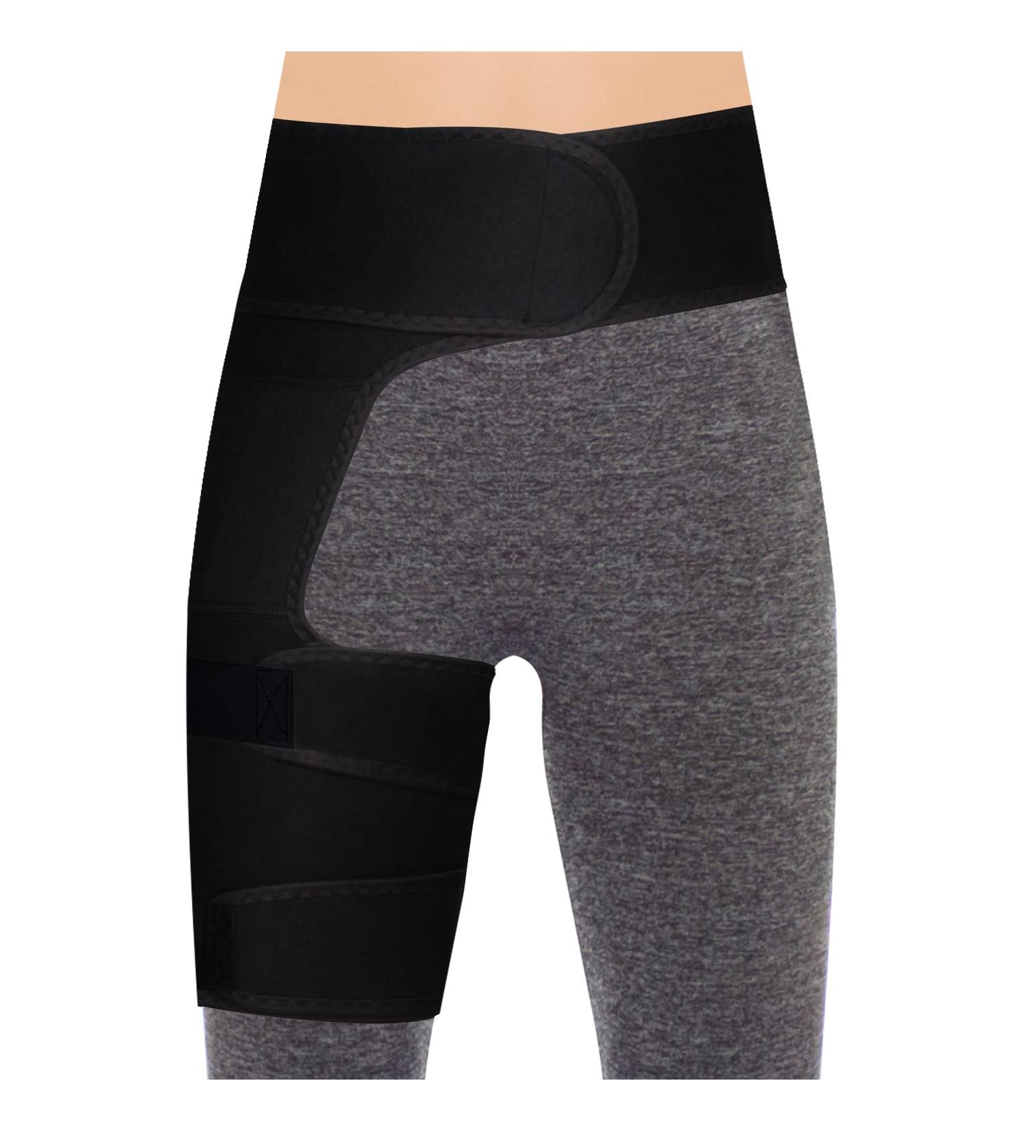 supregear Hip Compression Brace  Adjustable Sciatic Nerve Brace Thigh Hamstring Compression Groin Wrap Breathable Non-Slip Thigh Stabilizer for Women Men Pulled Groin Muscle  Quadriceps  Black - Buy Online on GoSupps.com