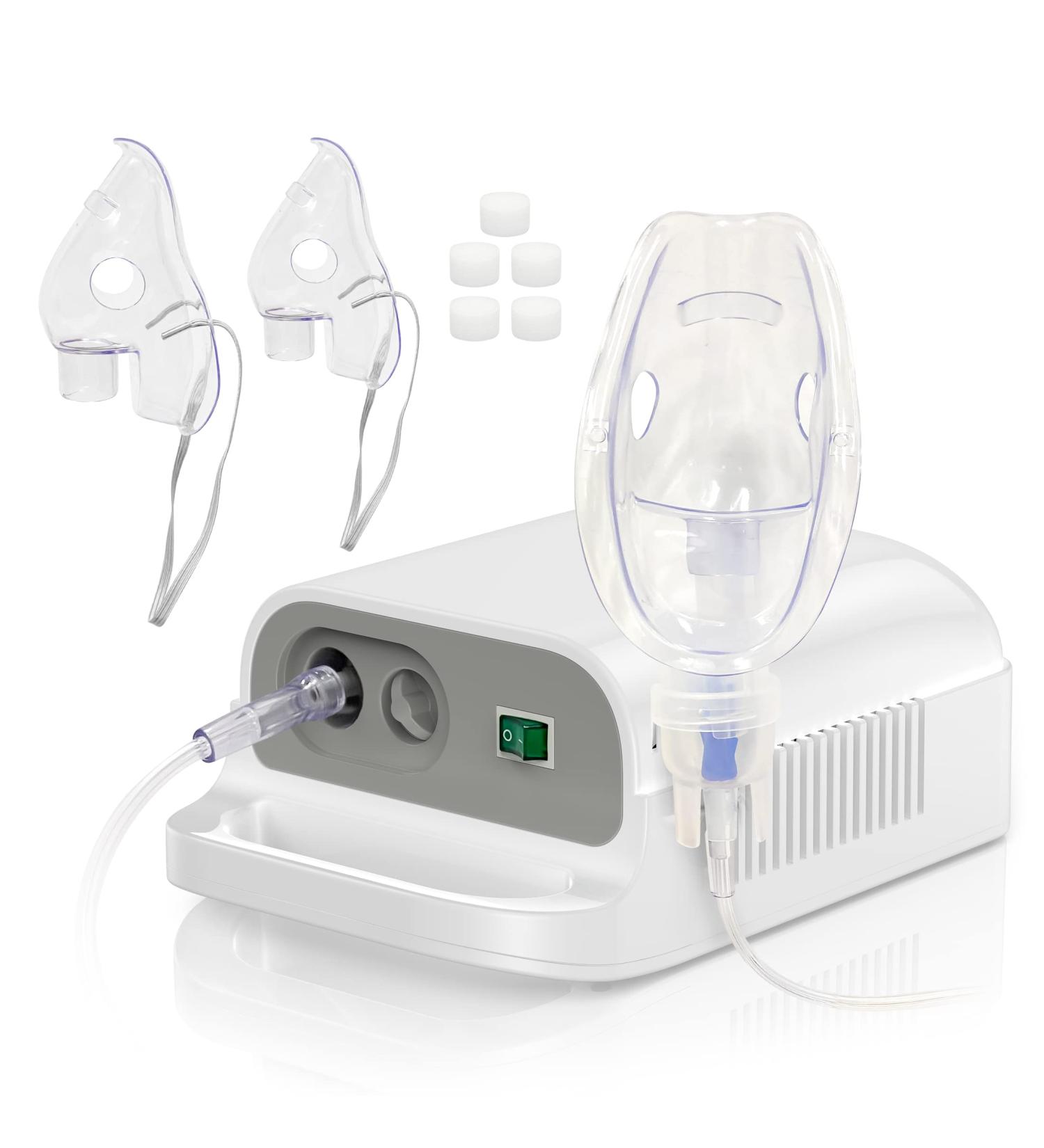 Nebulizer Machine for Adults & Kids with 3 Sizes Mask | Portable Steam Inhaler Compressor - Full Accessory Kit Included - Buy Online on GoSupps.com