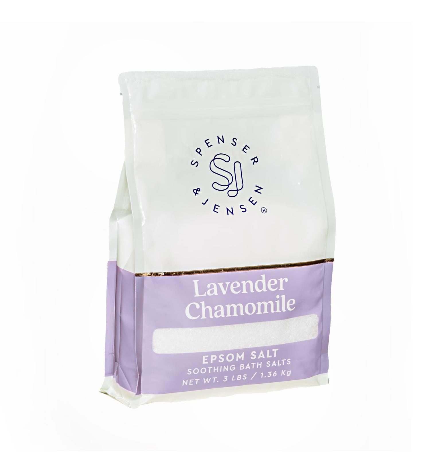 Spenser & Jensen Calming Lavender & Chamomile Epsom Bath Salts - 3 LB | Soothing Bath Soak for Muscle Relief - Buy Online on GoSupps.com