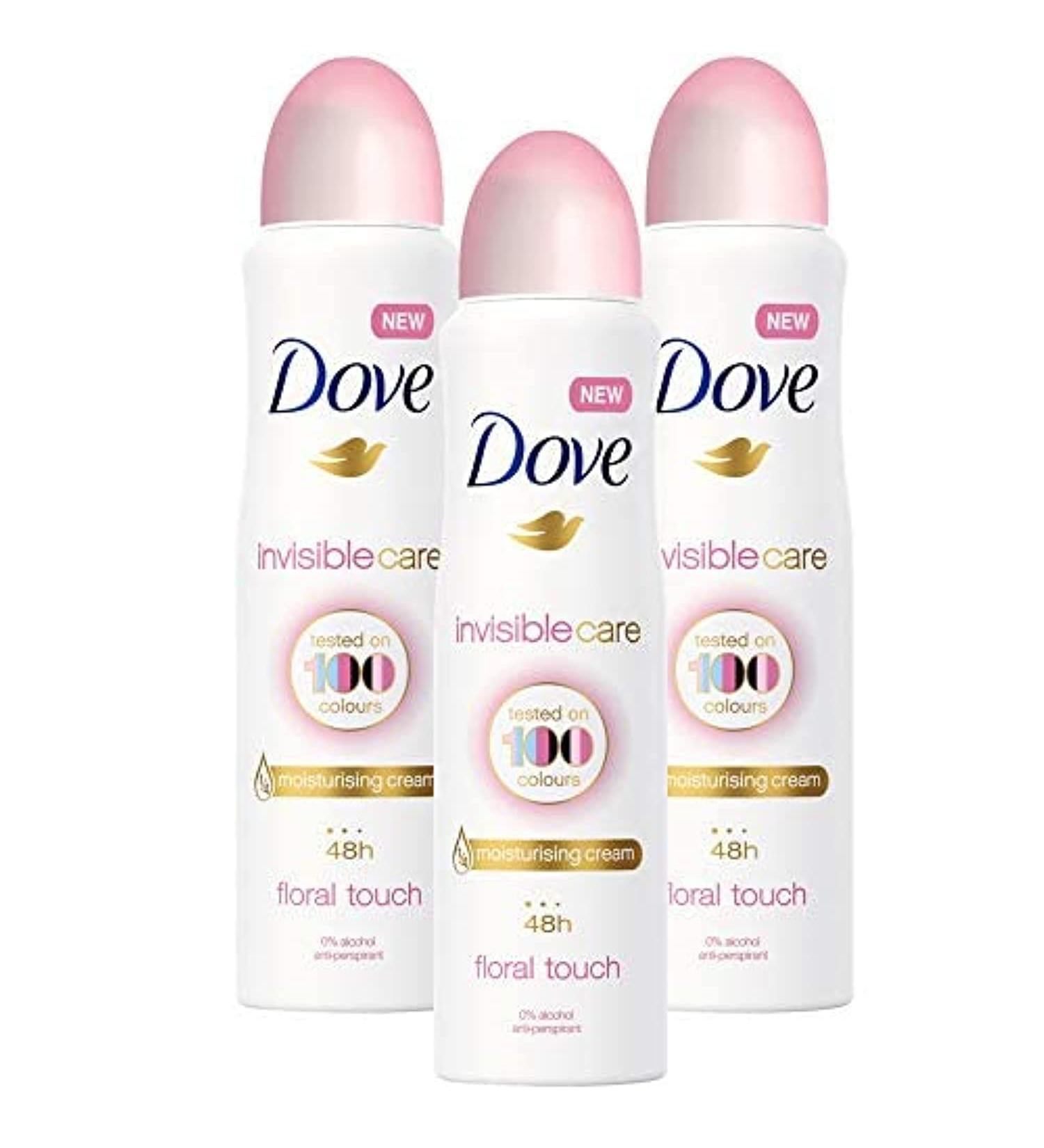Dove Invisible Care Body Spray Floral Touch - 250ml / 8.45fl oz (Pack of 3)