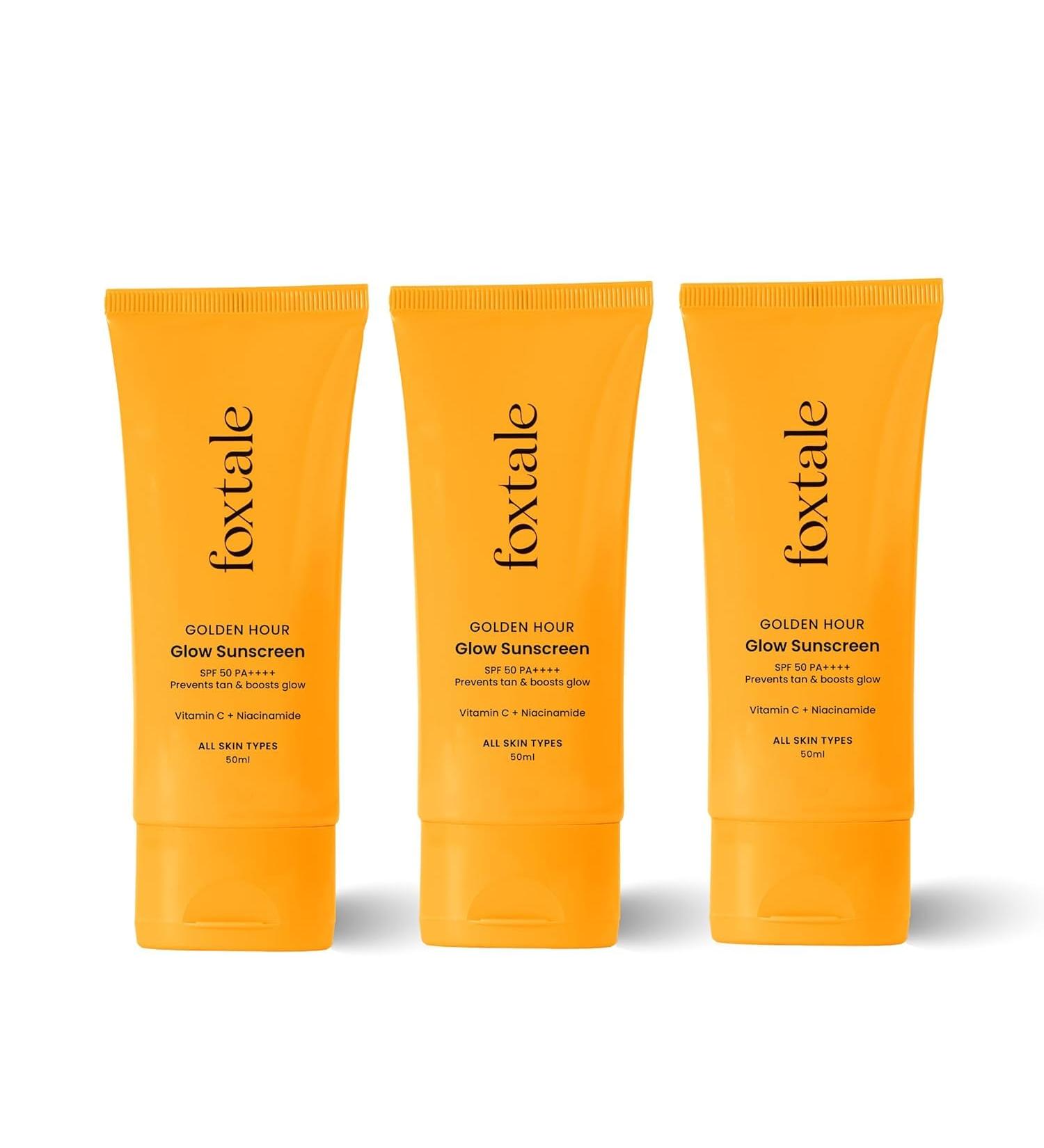 FoxTale Spf 50 Vitamin C Glow Sunscreen With Pa++++ & Niacinamide (3) - Buy Online on GoSupps.com