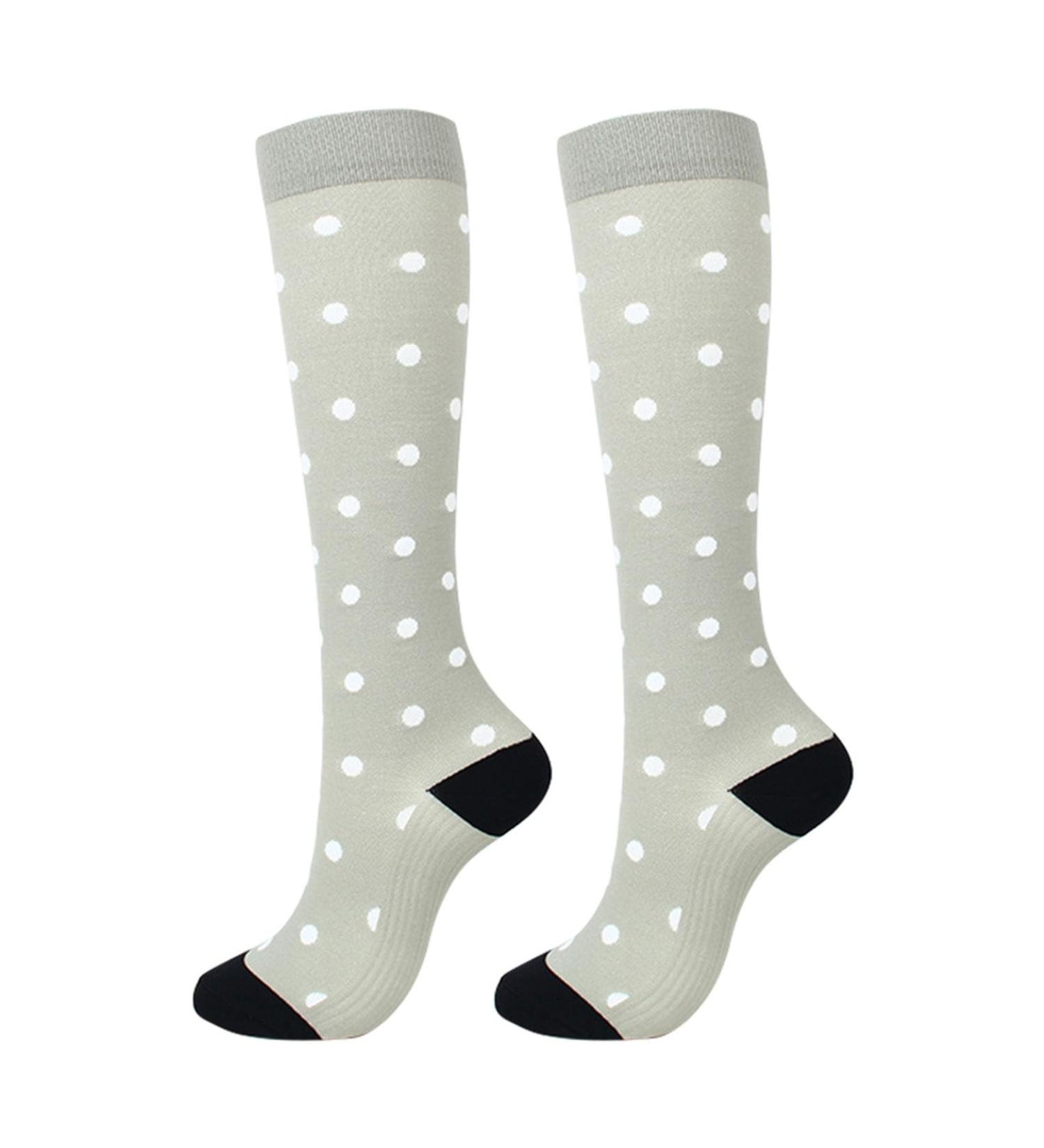Compression Stockings for Men & Women - Running Hiking & Sports Support Socks | Gray Elastic Calf Compression Socks for Circulatory Health - Buy Online on GoSupps.com