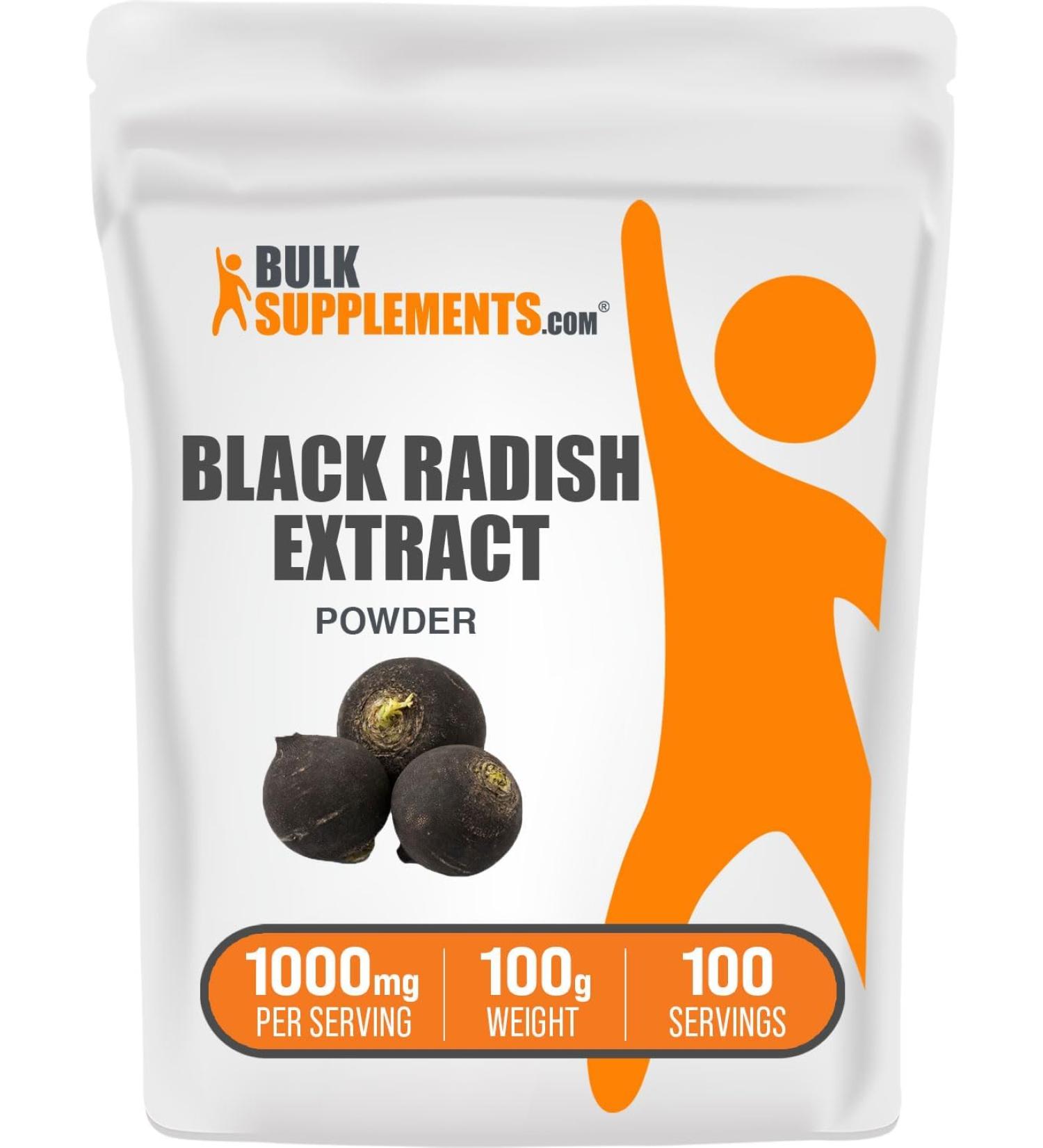 BulkSupplements Black Radish Extract Powder - 100g - Buy Online on GoSupps.com