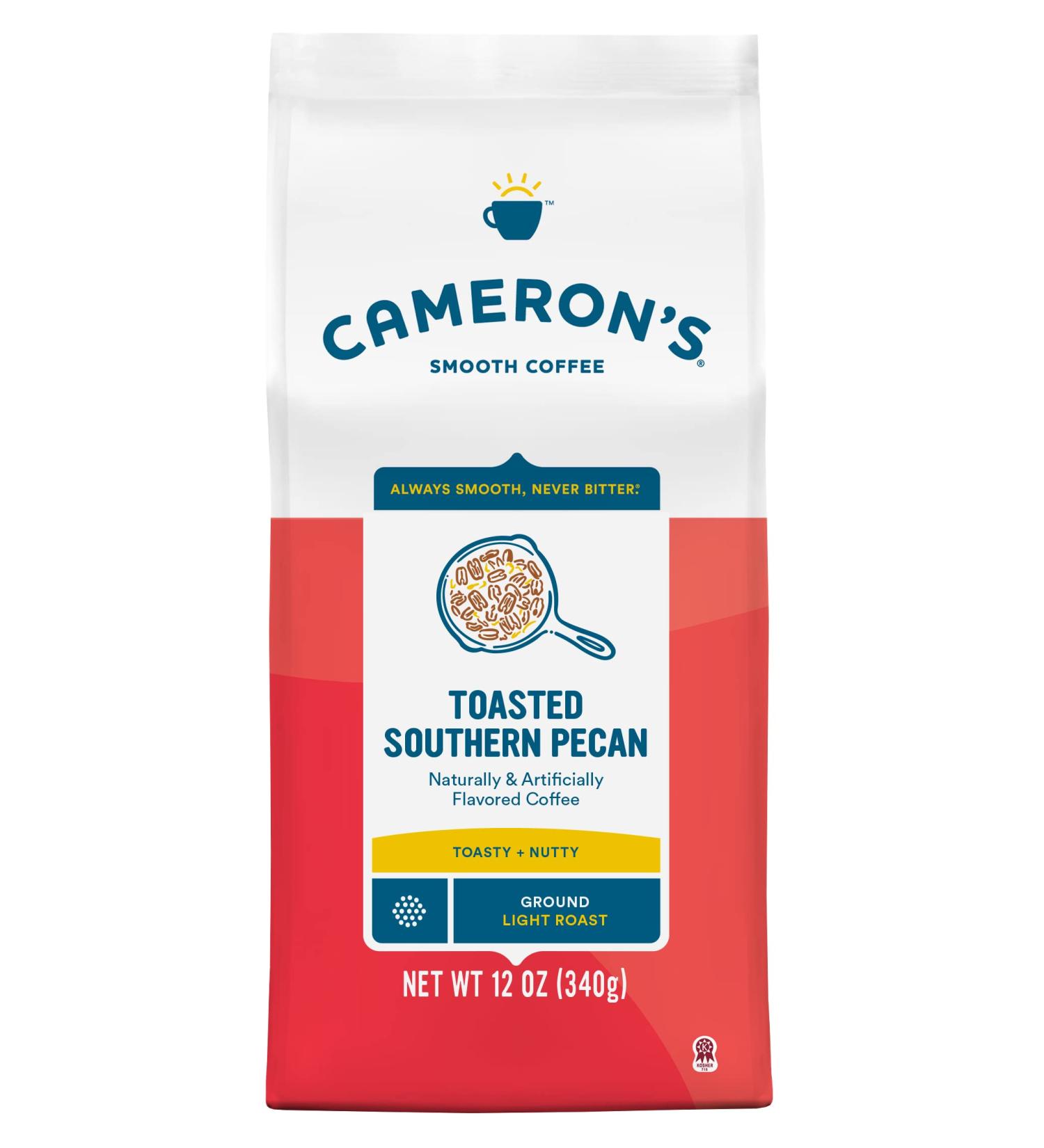 Cameron's Coffee Toasted Southern Pecan Ground Coffee 12oz Bag - Flavored Roast for a Delicious Brew | Pack of 1 - Buy Online on GoSupps.com