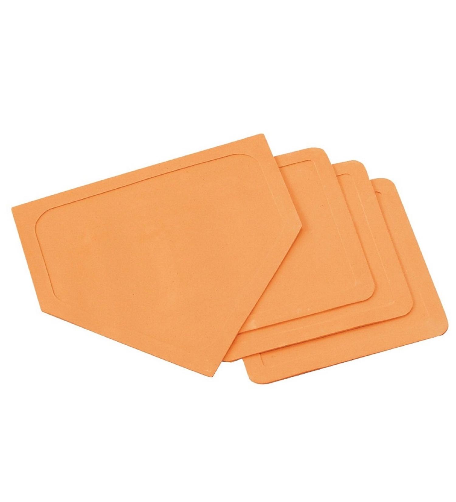 Sportime - 708331 Throw-Down Bases and Home Plate, Orange, Set of 4