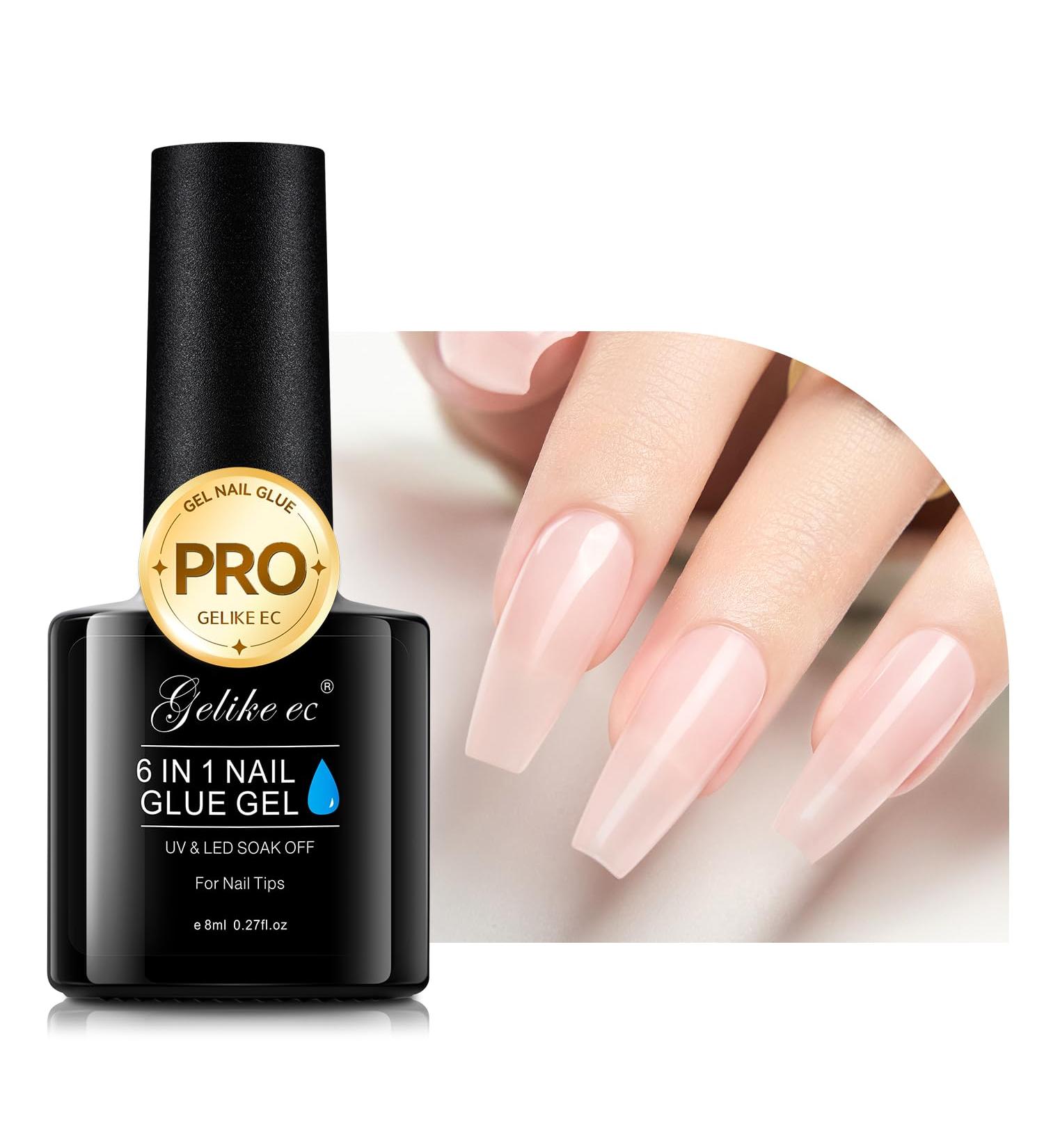 Gelike EC 6-in-1 Gel Nail Polish - Pink Base Coat for Long Lasting Extension, UV LED Soak Off Adhesive Glue - French Home Salon Sheer Baby Pink - Buy Online on GoSupps.com