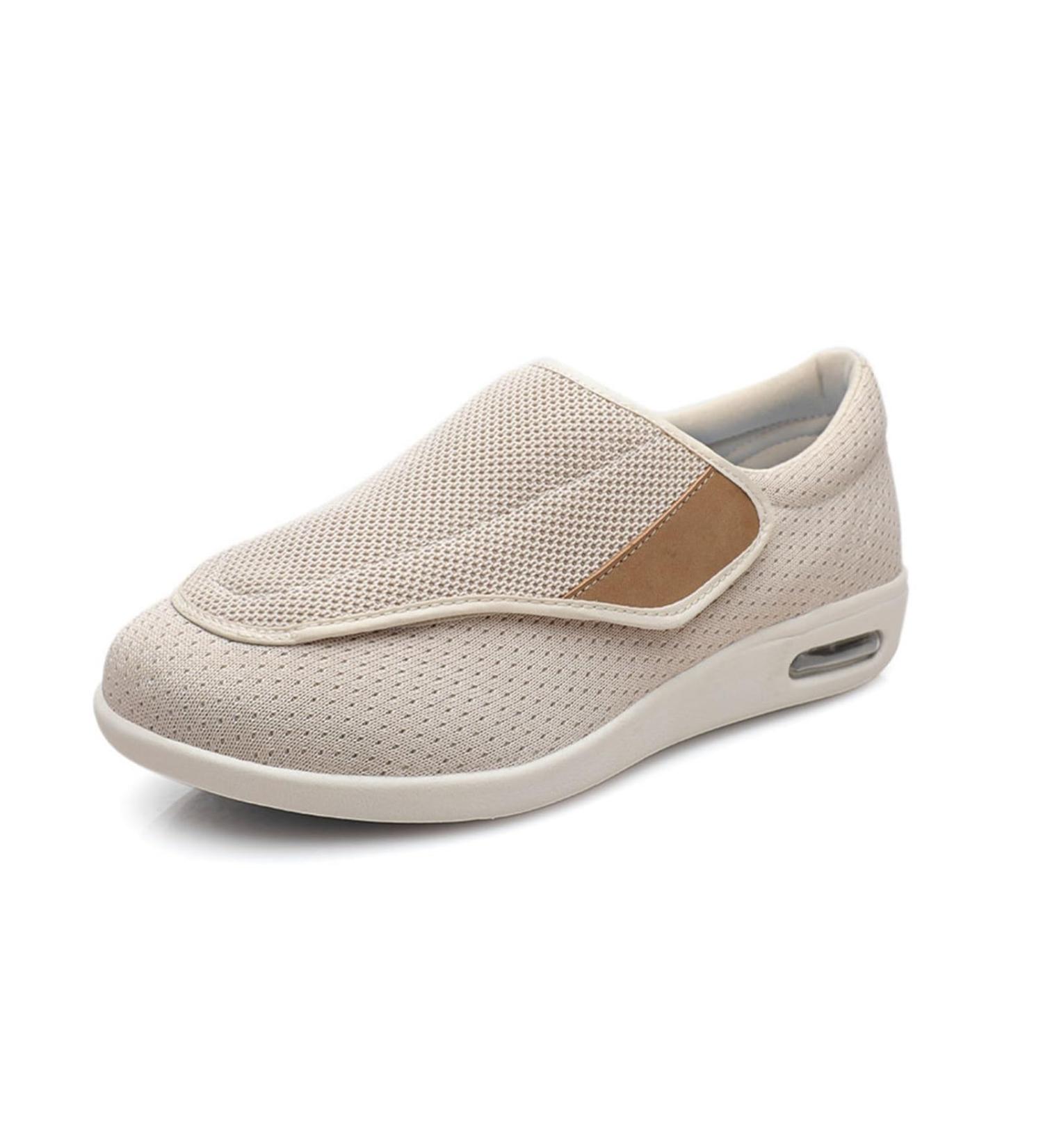 Men's Lightweight Breathable Diabetic Shoes - Comfy Adjustable Walking & House Shoes for Swollen Feet - Ideal for Grandparents - Size 9 Beige - Buy Online on GoSupps.com