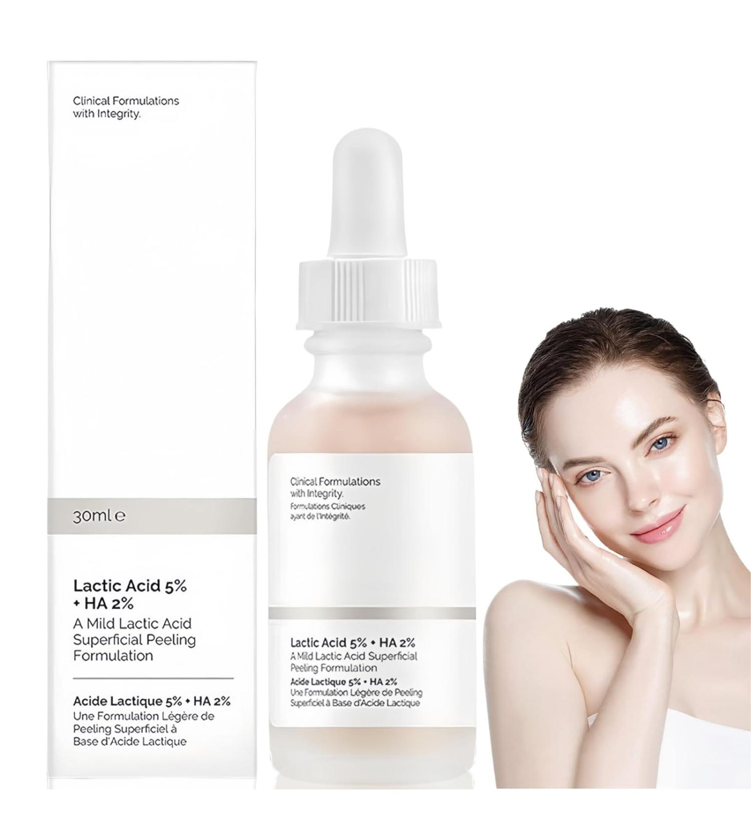 Lactic Acid 5%+HA Serum Face Serum for Women Hyaluronic Acid Serum for Face Anti Wrinkle Serum for All Skin Types Lactic Acid Pore Minimizer Serum Hyaluronic Acid Moisturiser Hydrating Essence Water - Buy Online on GoSupps.com
