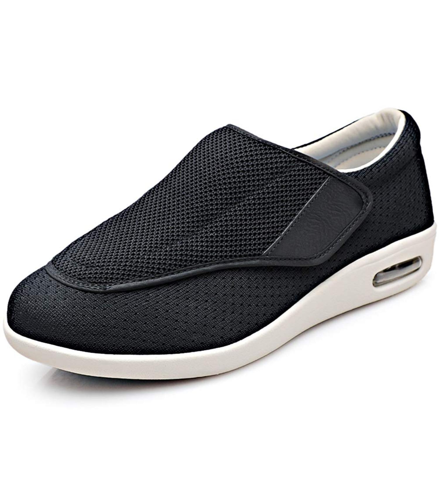 Womens Adjustable Diabetic Shoes | Pain Relief Slip On Slippers Orthopedic with Memory Foam | Wide Width Lightweight for Seniors | Black - Size 9 Wide - Buy Online on GoSupps.com