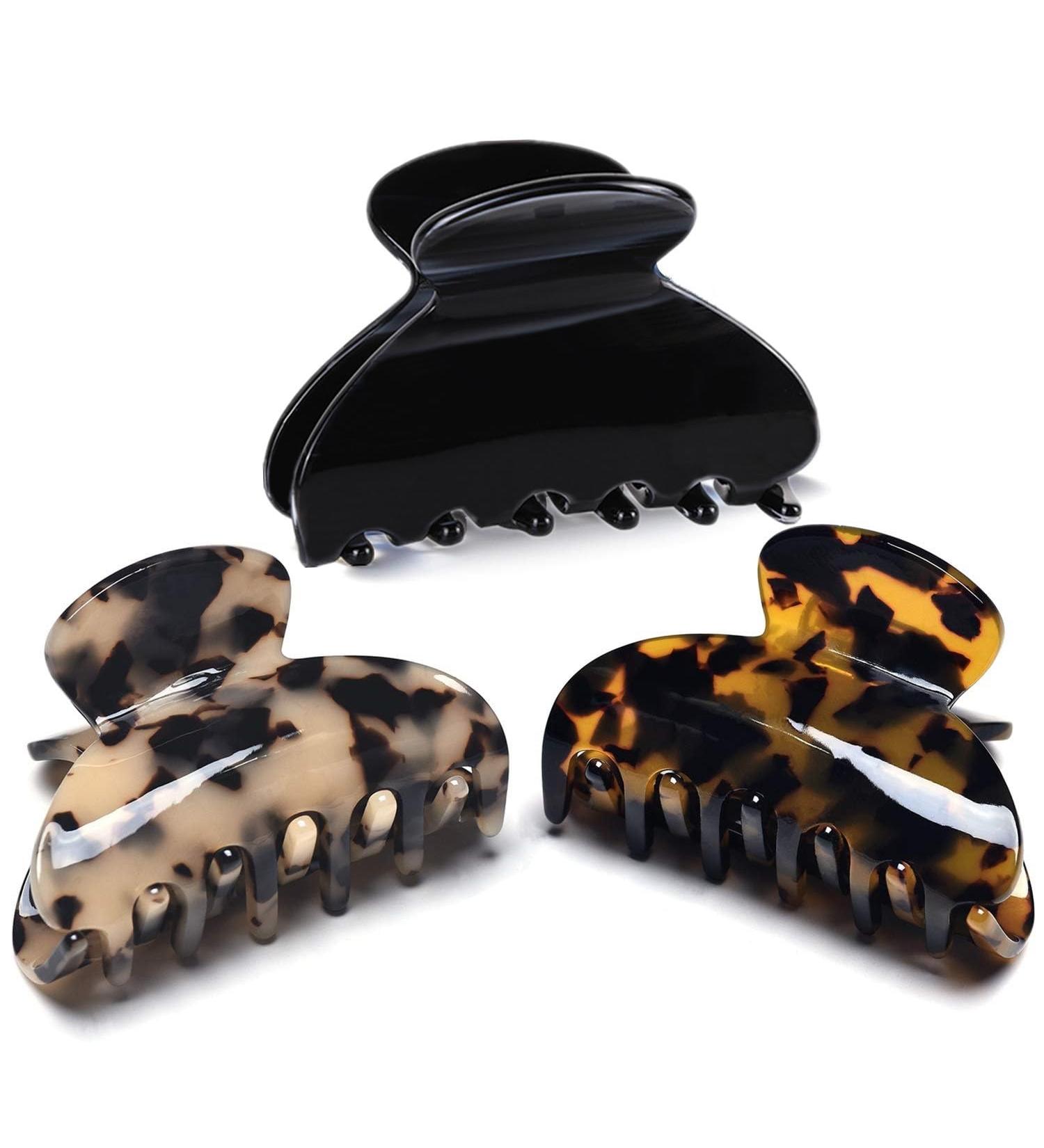 Fsmiling 3-Piece Acetate Hair Clips Set for Women | Small & Medium Hair Clips for Thin & Thick Hair - Stylish & Durable - Buy Online on GoSupps.com