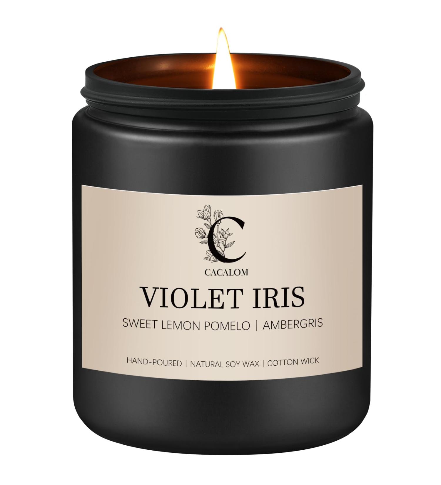 Violet Iris Scented Candles - 7oz Long Lasting Aromatherapy Gift for Home | 50 Hour Burn Time - Perfect for Women & Men - Buy Online on GoSupps.com