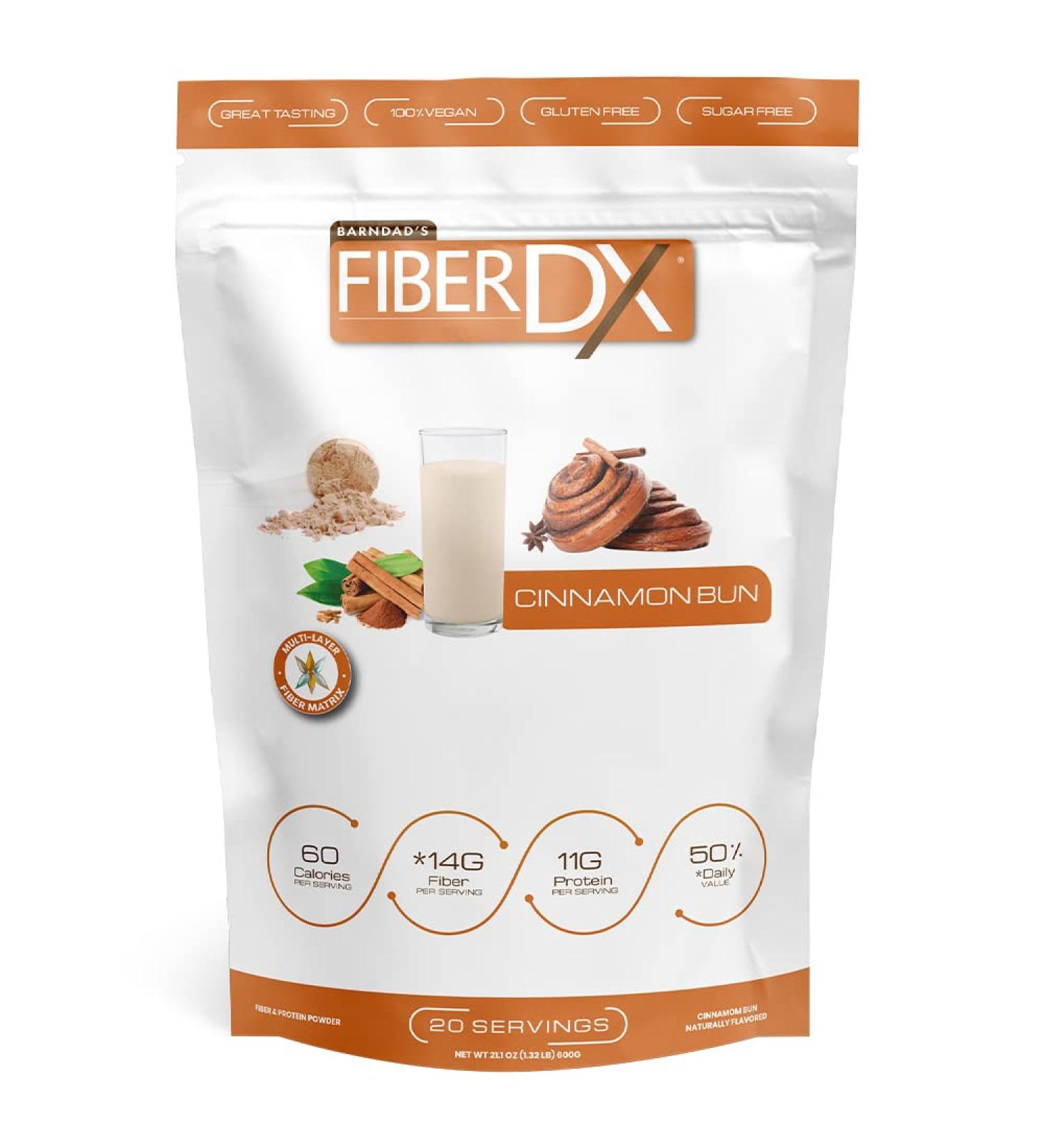 BarnDad's Fiber-DX Cinnamon Bun 600g - Natural Sweetener Fiber Supplement - Buy Online on GoSupps.com