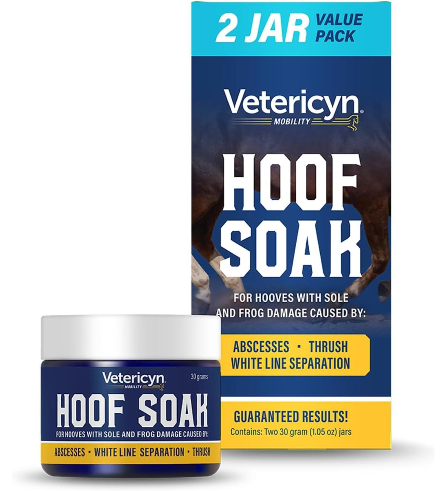 Vetericyn Hoof Soak for Hooves with Sole and Frog Damage - Pack of 2 - 1.05 Oz.