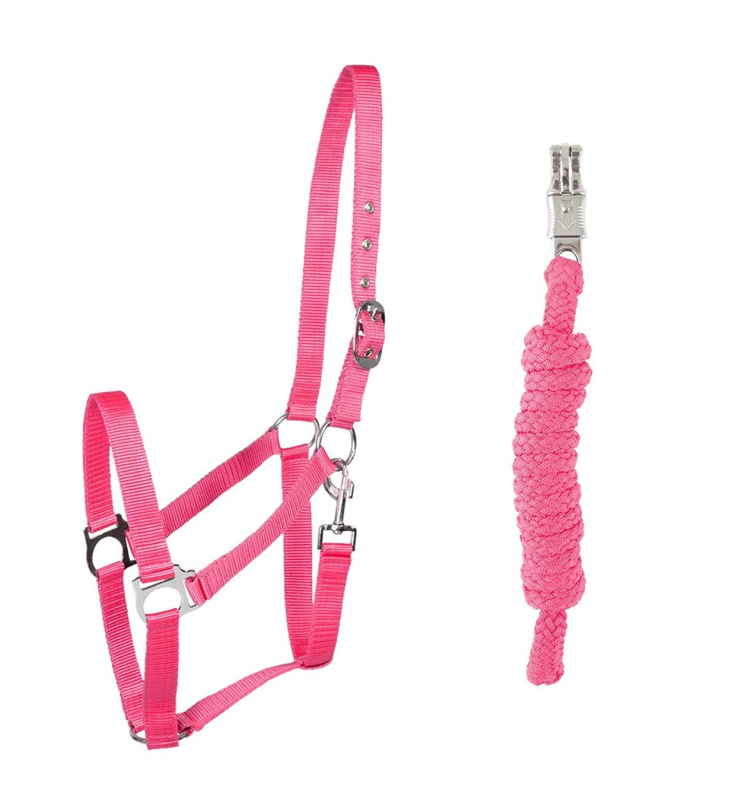 PFIFF 102931 Halter and Rope Set Plastic Halter Lead Rope Pink Pony Pony Pink