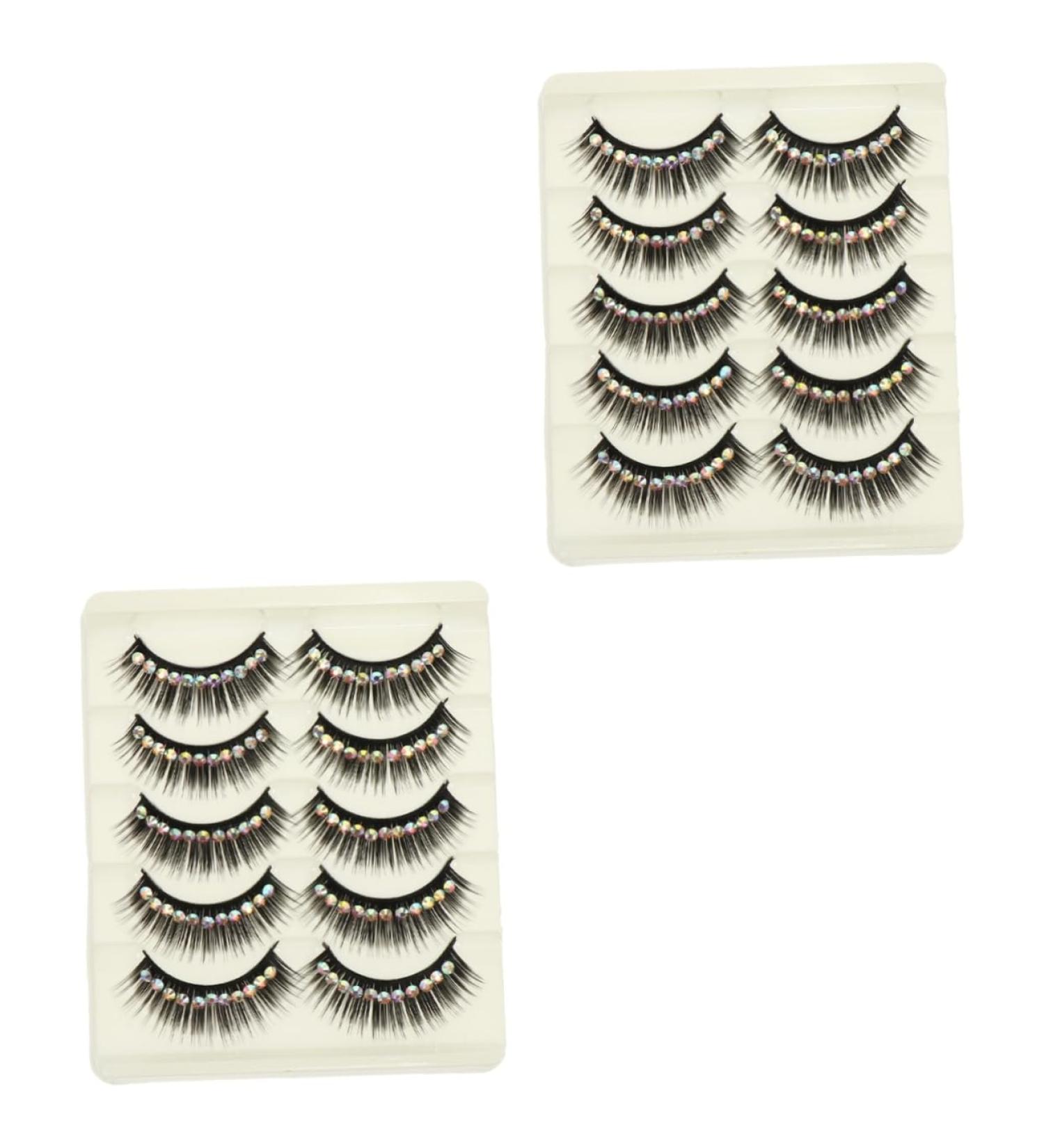 FRCOLOR 20 Pairs diamond false eyelashes gems eyelash false lashes natural glitter false eyelashes rhinestone false eyelashes dramatic glitter chemical fiber hard stem extend Hardcore - Buy Online on GoSupps.com