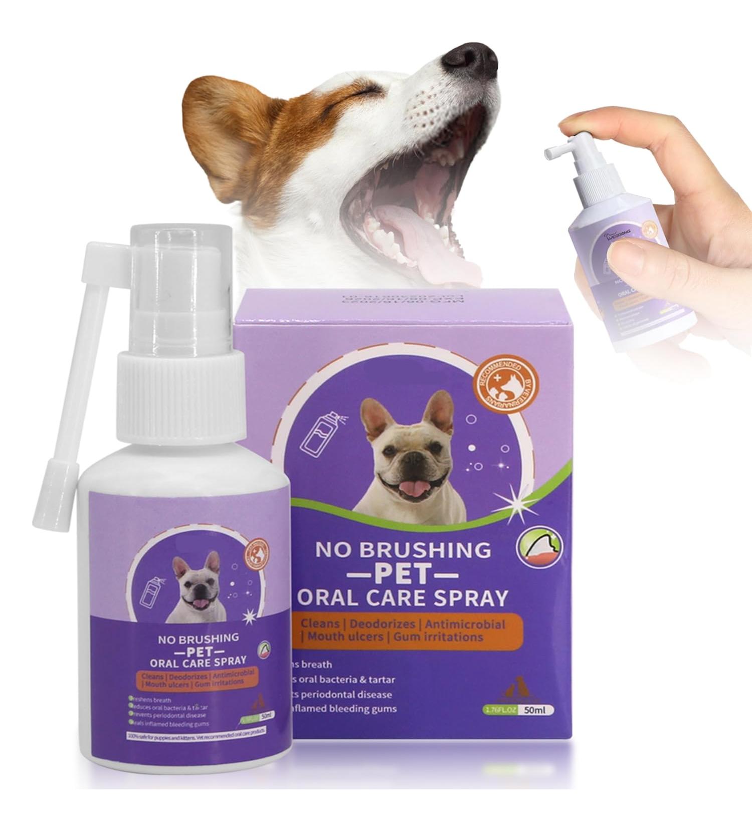Okdance Pet Teeth Cleaning Products Petry Oral Spray Pets Dental Care Bad Breath Treatment for Dogs and Cats Natural Breath Freshener - Buy Online on GoSupps.com