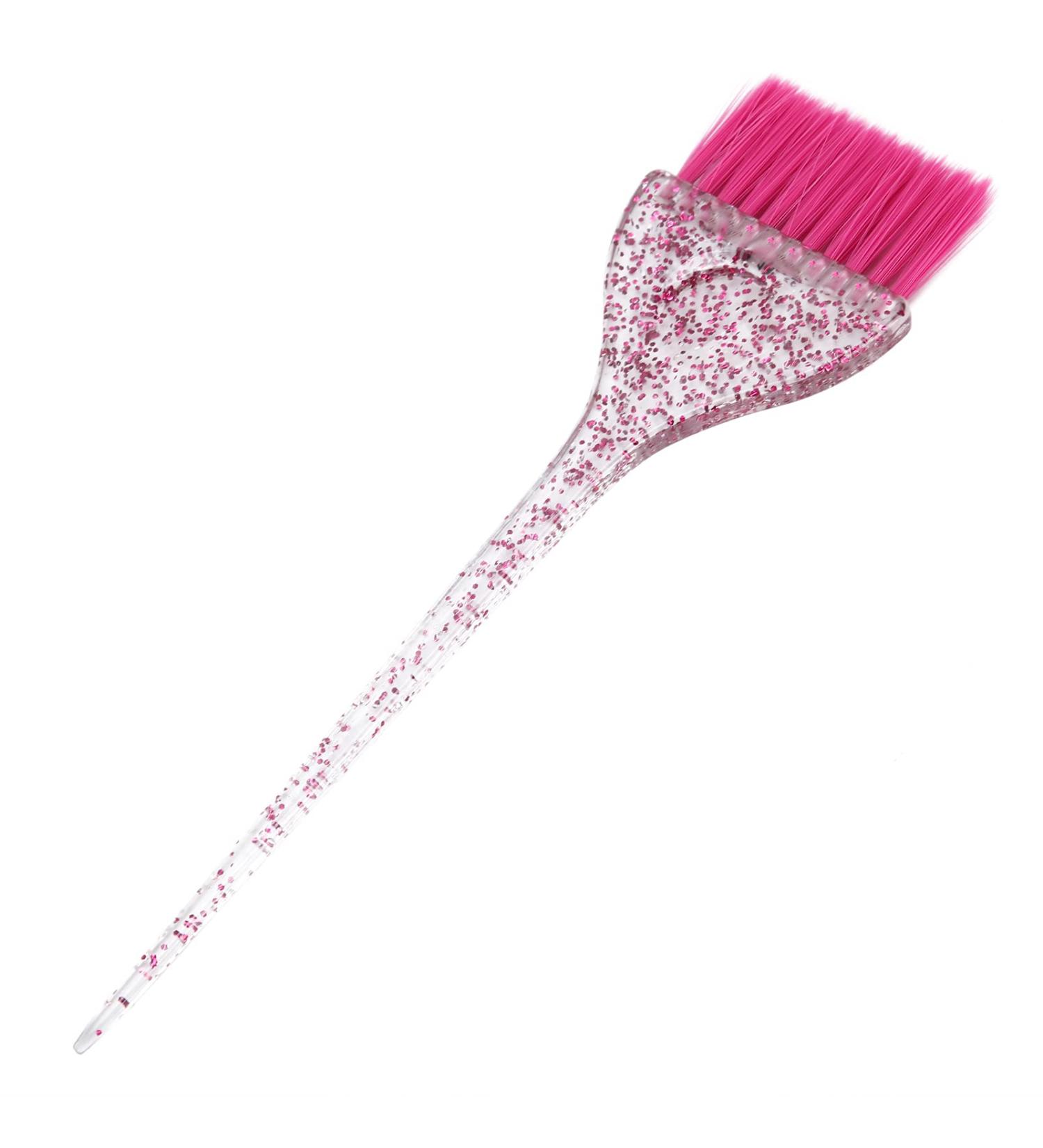 Glitter Handle Hair Dye Brush Hair Coloring Tool with Long Handle Material Pearly Lustre Handle for Beauty Salon and Hair Salon (Pink) - Buy Online on GoSupps.com
