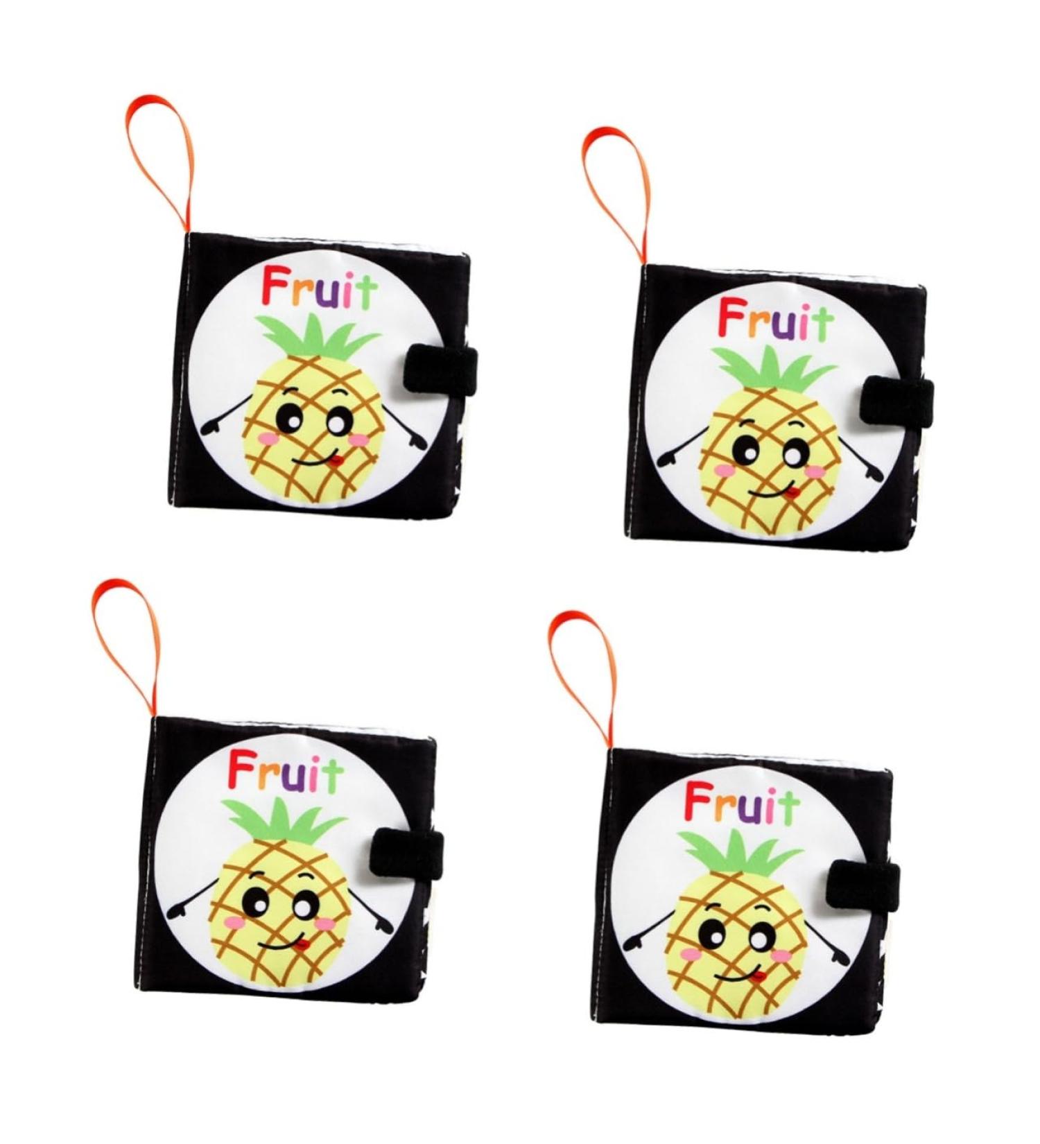 Abaodam 4-Piece Fabric Book Set | Playosmo White Toy for Toddlers | Educational Stuffed Books for Babies | Interactive Children's Toys - Buy Online on GoSupps.com