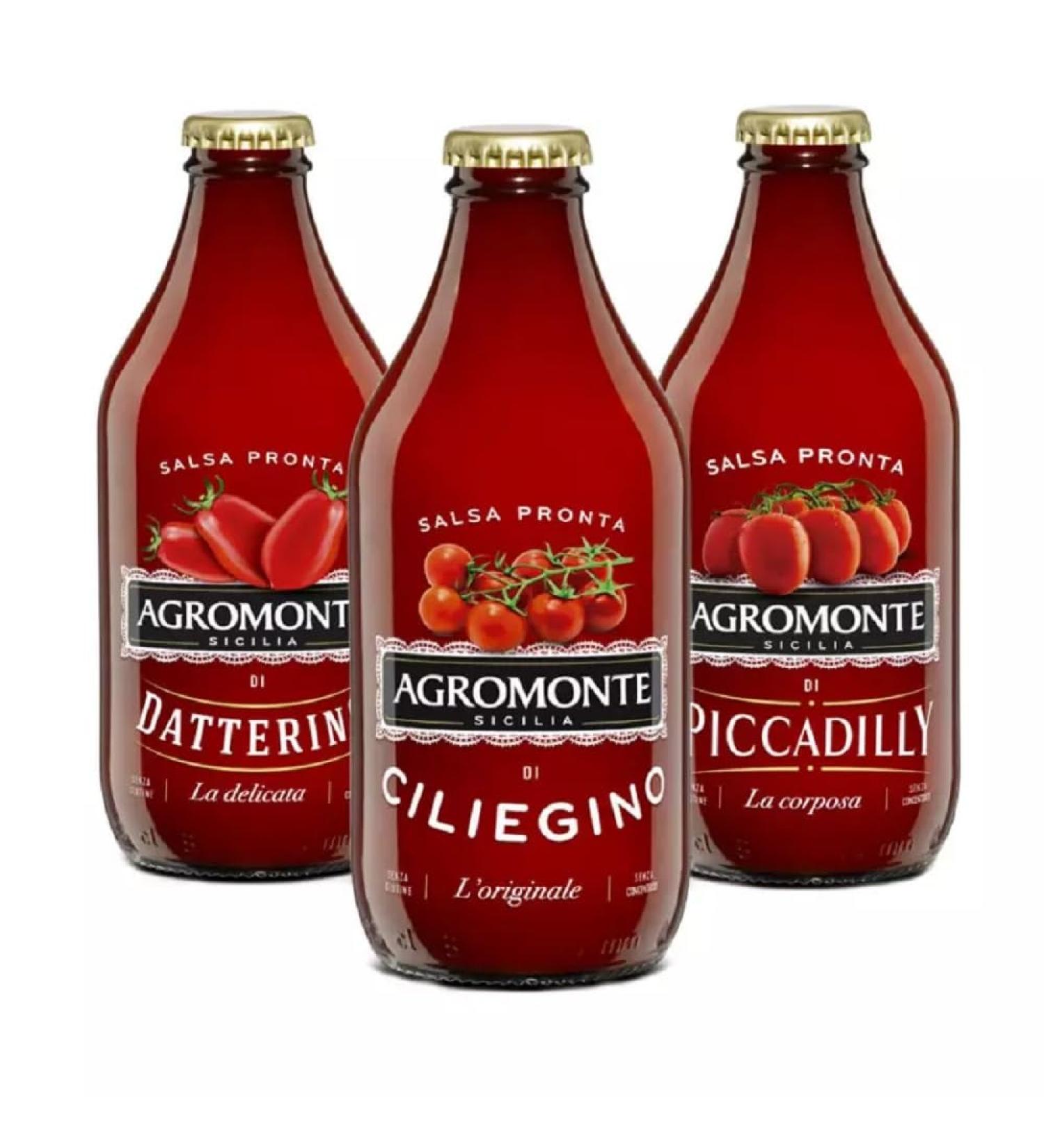Agromonte Agromonte Tris Red Pasta Sauces: Cherry Tomato Datterino and Piccadilly 330g x 3