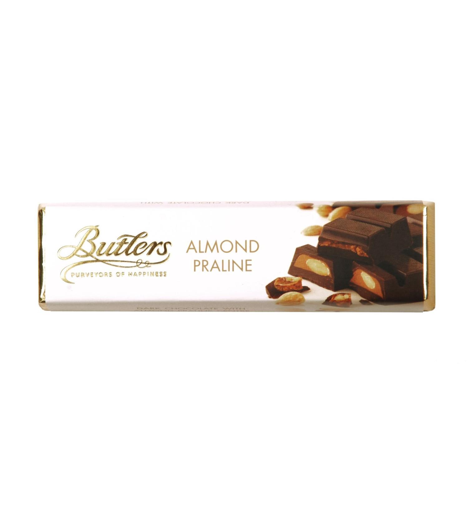 Butlers Dark chocolate and almond praline bar 75g