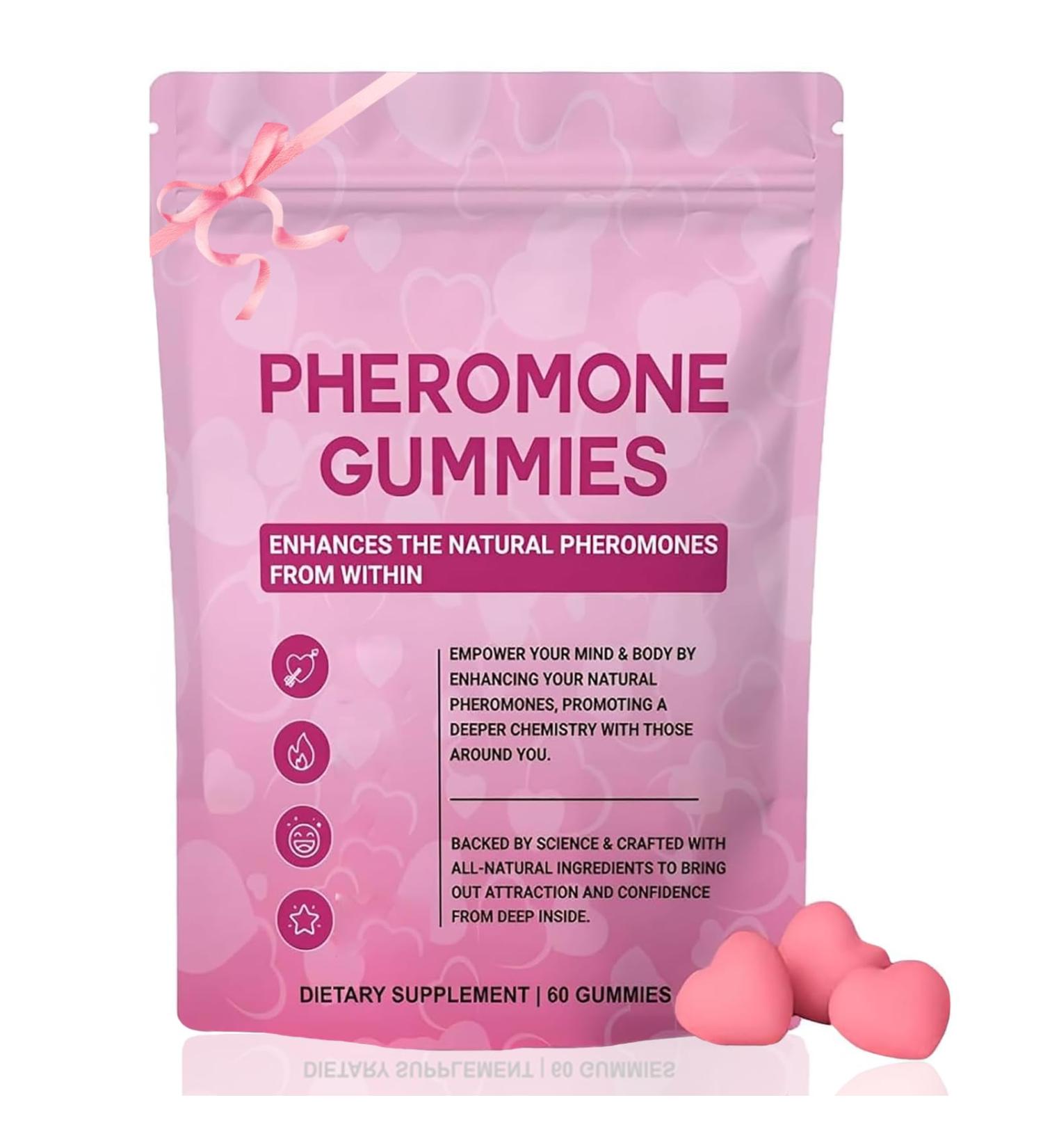 Pheromone Gummies for Women Enhance Natural Scent & Confidence Support Strawberry Flavor 60 Gummies - Buy Online on GoSupps.com