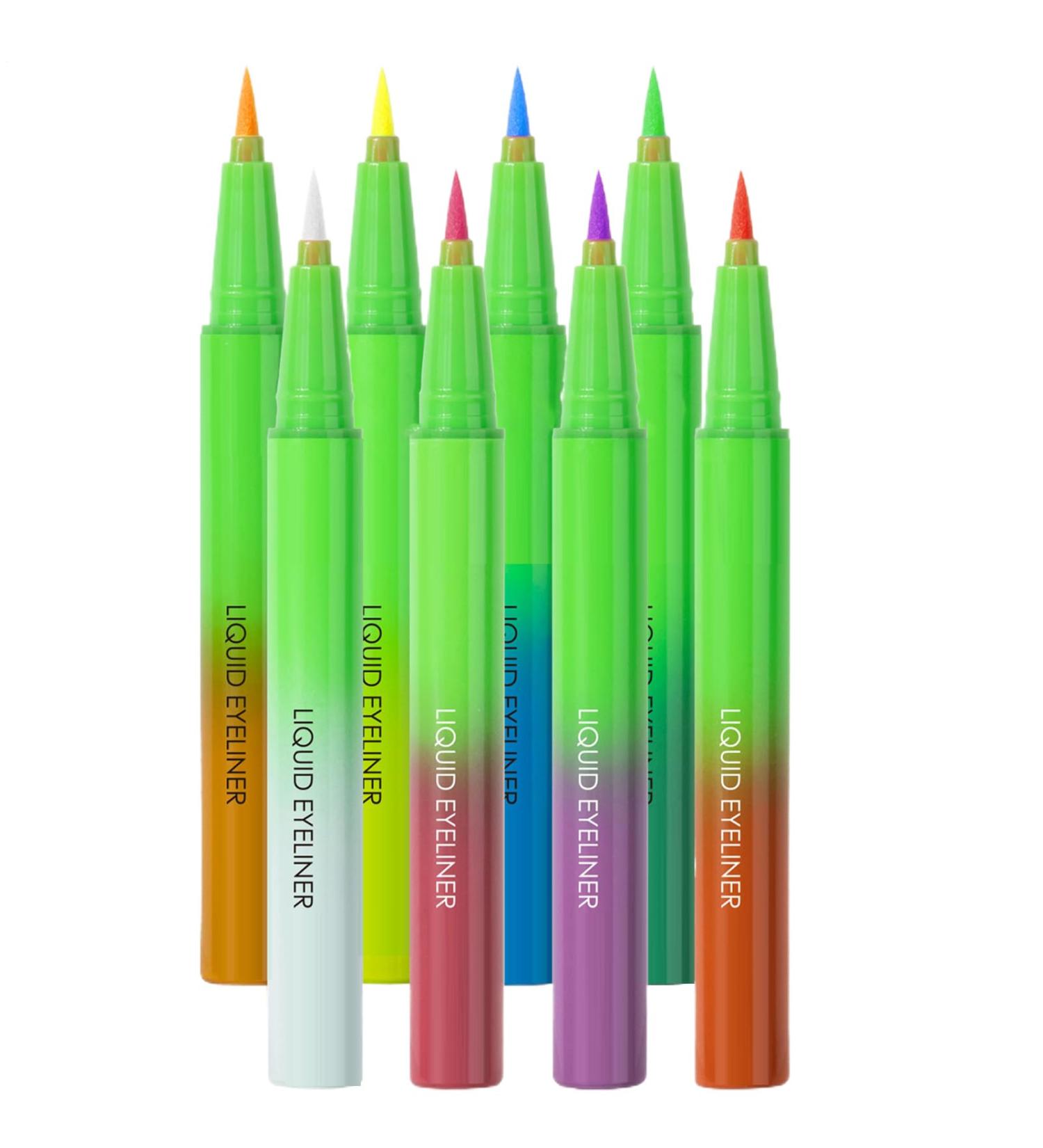 Liquid eyeliner liquid eyeliner 8x Matte Neon Colored Liquid Eyeliners - Long-lasting vibrant smudge-proof eye makeup for women - Buy Online on GoSupps.com