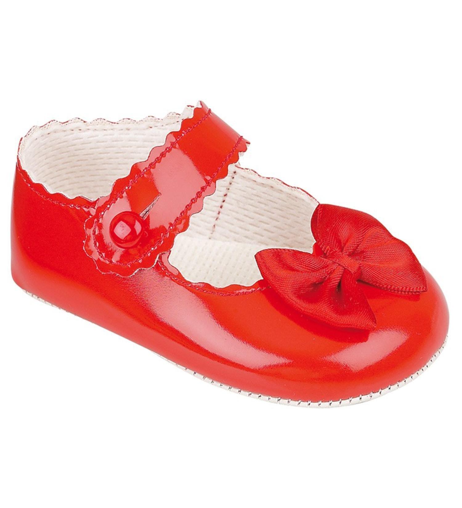 Baypods Baby Girls pram Shoes Christening Party Early Days 3-6 Months RED