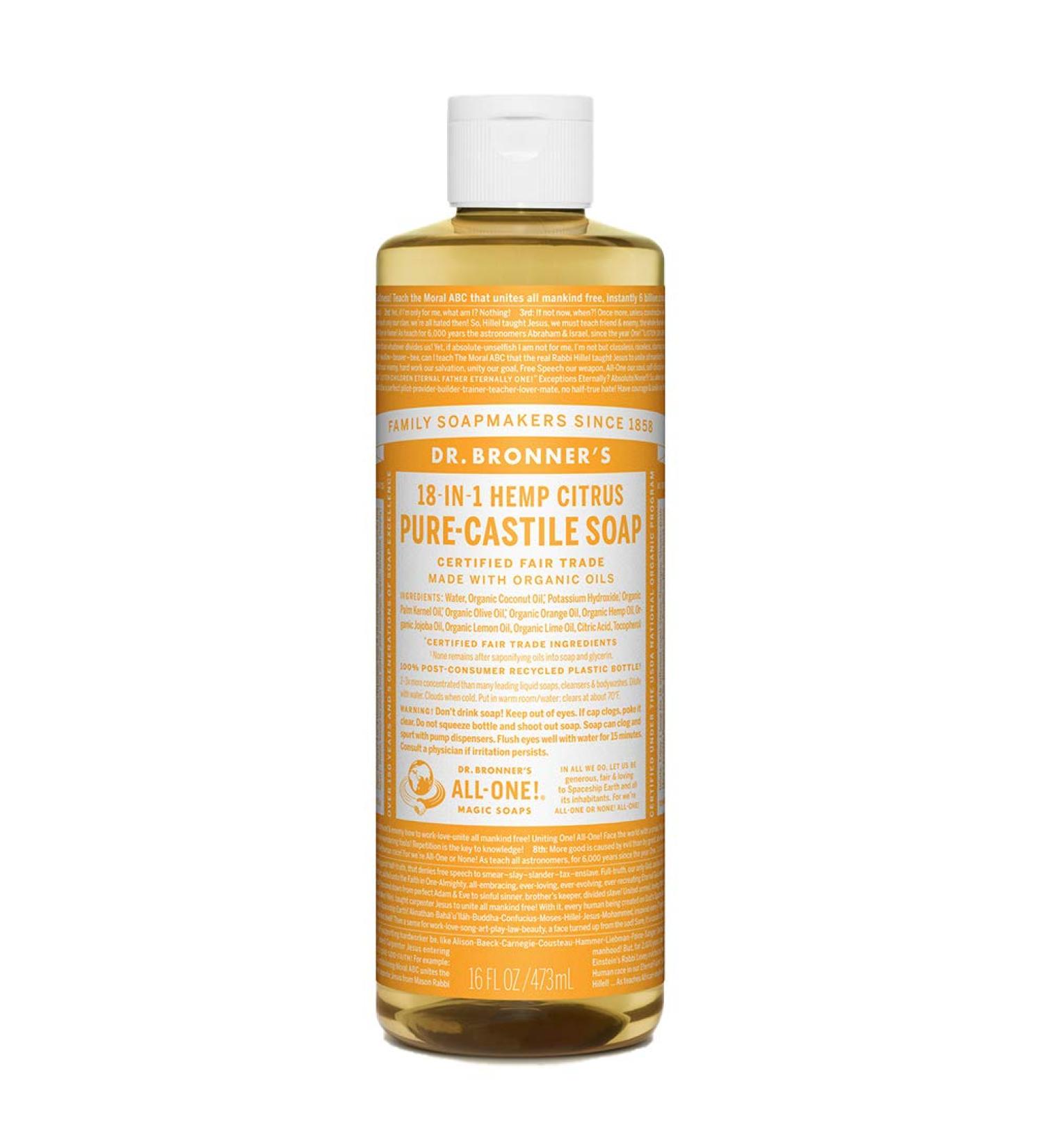  Dr. Bronner's Organic Citrus Castile Liquid Soap - 473 ml - Buy Online on GoSupps.com