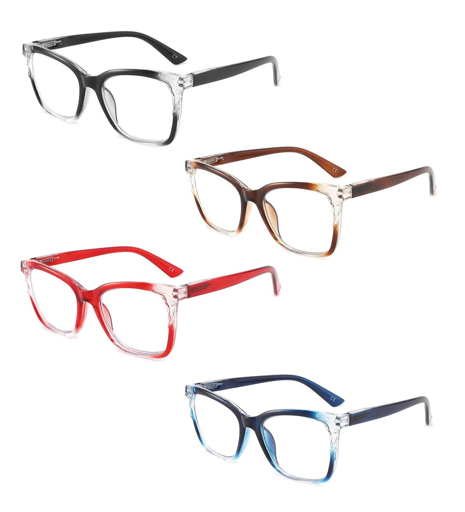 IVNUOYI 4 Pack Reading Glasses for Women & Men - Blue Light Blocking Butterfly Frame Spring Hinges +1.75 Magnification Mix Color Eyewear - Buy Online on GoSupps.com