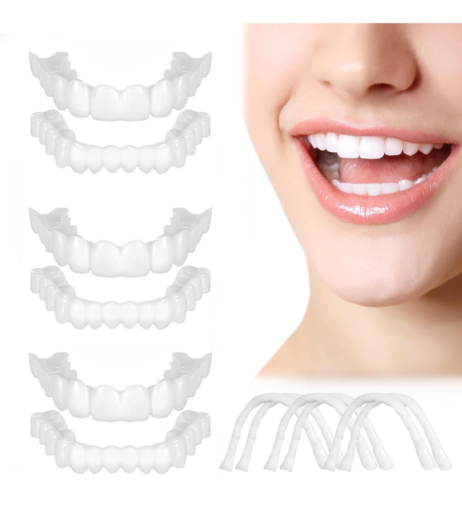 3 Pairs of Cosmetic Veneers - Instant Teeth Solution for Men & Women | Bad Tooth Whitening Alternative - Buy Online on GoSupps.com