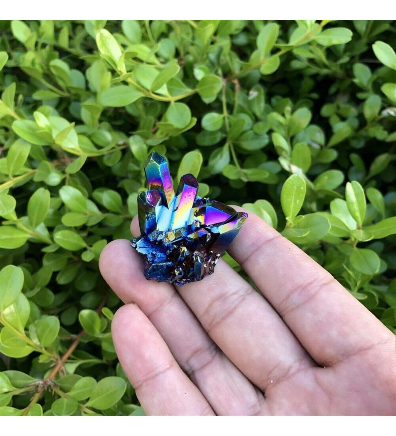 Natural Quartz Crystal Natural Quartz Crystal Stone Rainbow Titanium Cluster Specimen 30-40g Home Office Decor ningxiao - Buy Online on GoSupps.com