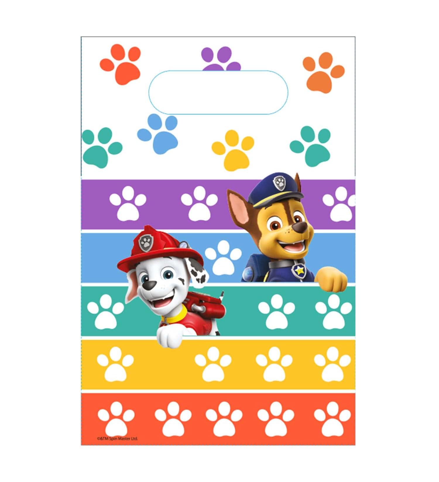 Amscan 9914240 Rainbow Patrol Paper Gift Bags for Children s Birthdays Pack of 8 Medium Gift Bags