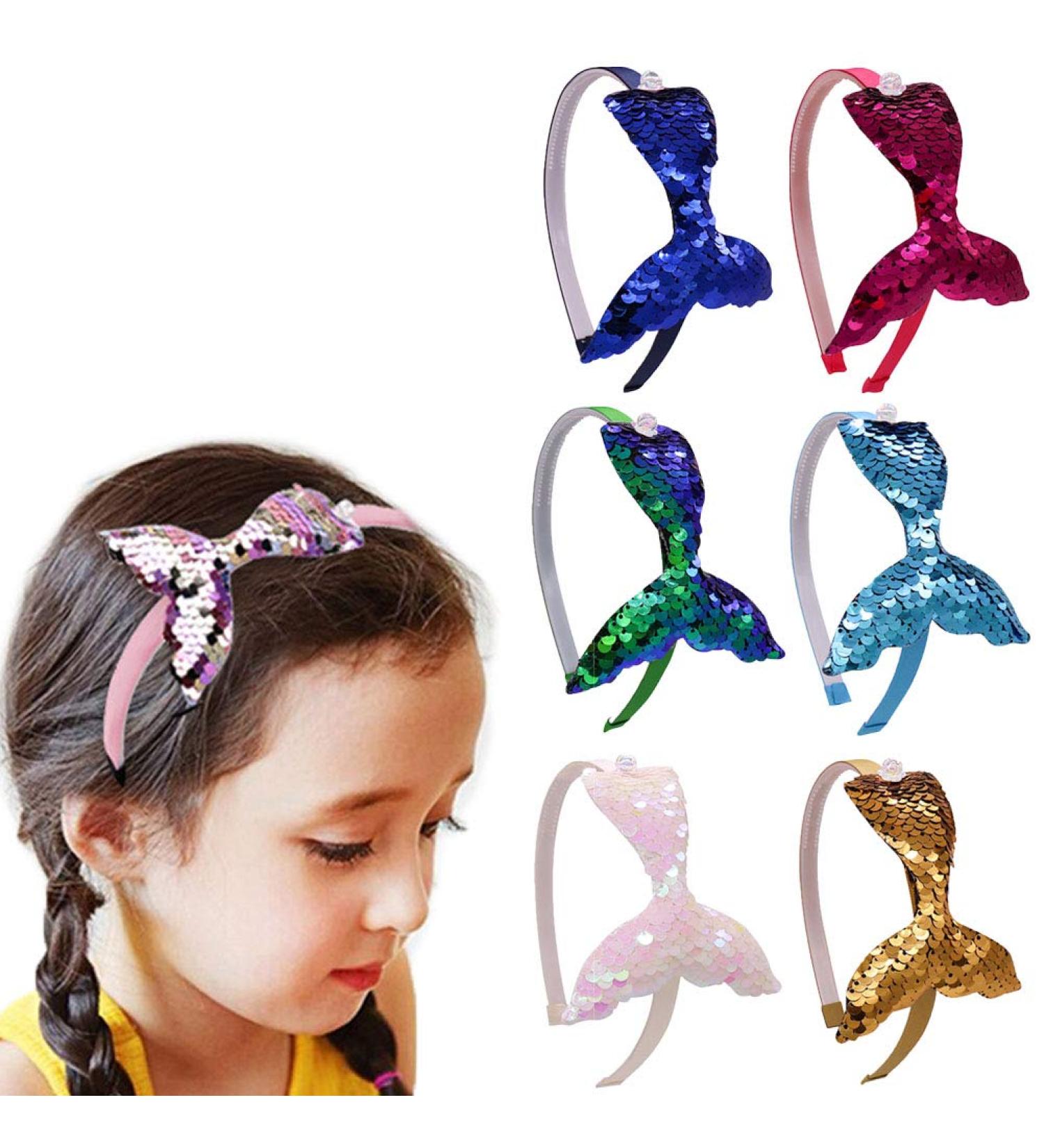 Shop 6-Piece Sequin Hair Headband Set for Girls - Glittery Elastic Hair Accessories for Trendy Kids - Buy Online on GoSupps.com