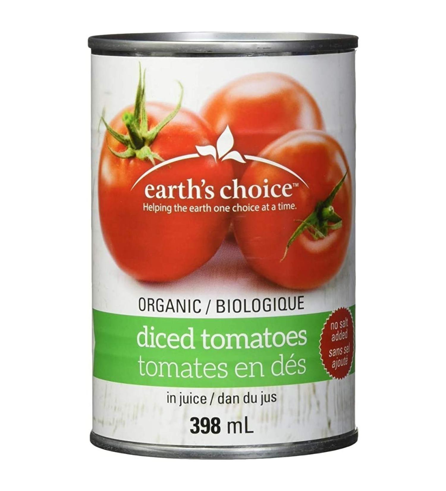 Earth's Choice Organic Diced Tomatoes No-Salt Added 398ml Single Count